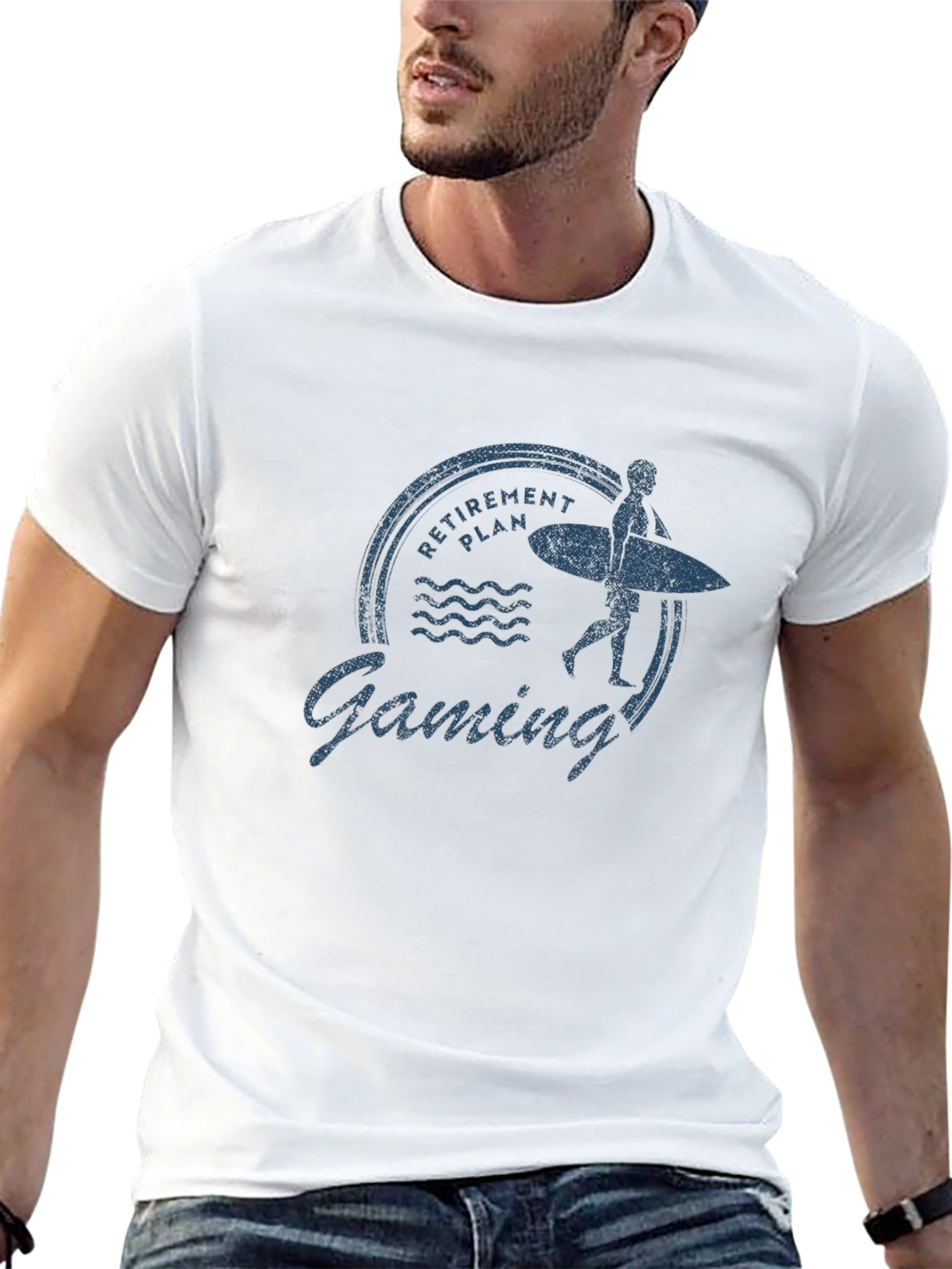 Retirement Gaming T-Shirt - Surfer Graphic Tee