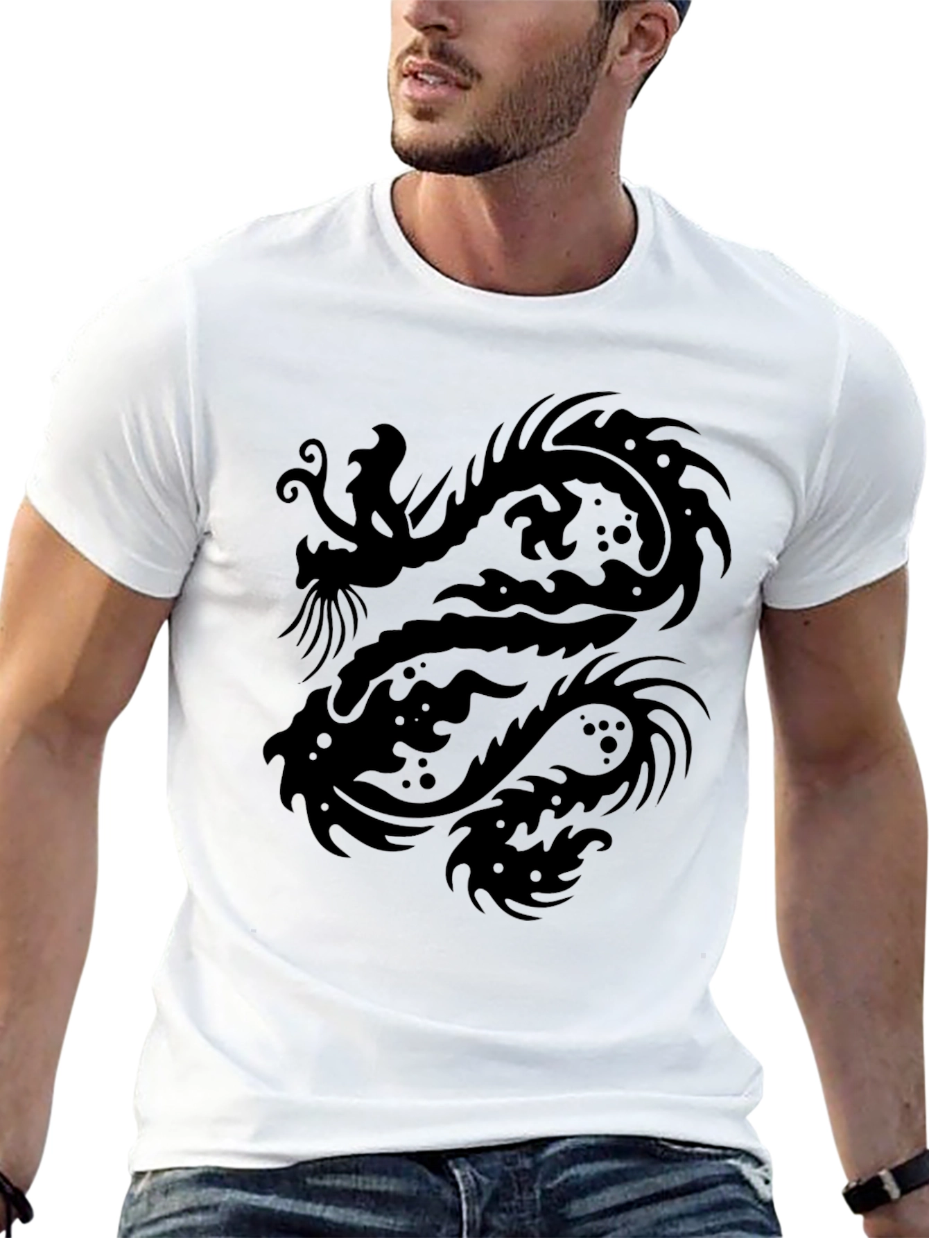 Dragon Graphic Black T-Shirt - Mens Style