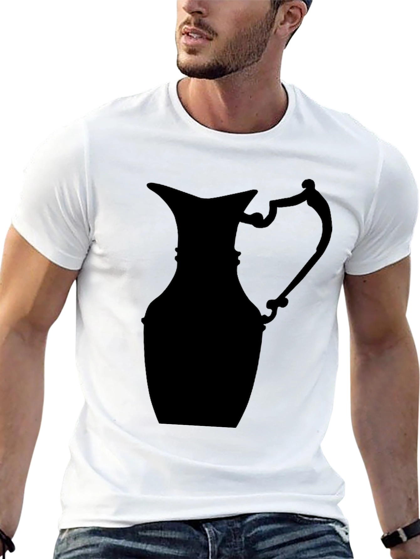 Silhouette Pitcher Graphic Tee - Modern Black T-Shirt