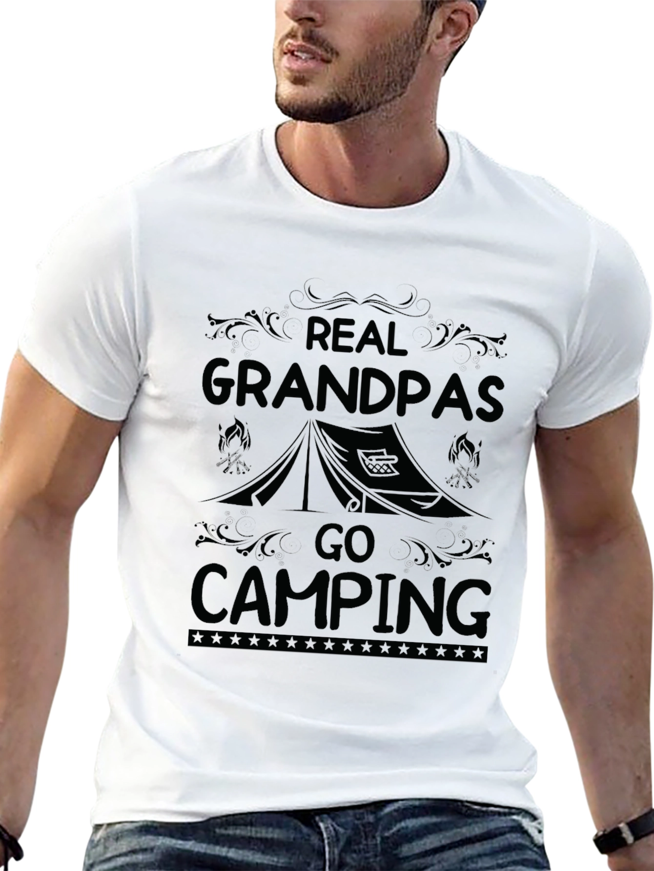 Real Grandpas Go Camping Graphic Tee