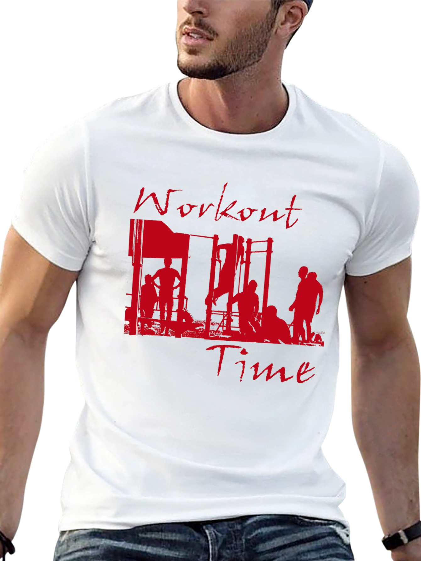 Workout Time Graphic Tee - Fitness Inspired T-Shirt