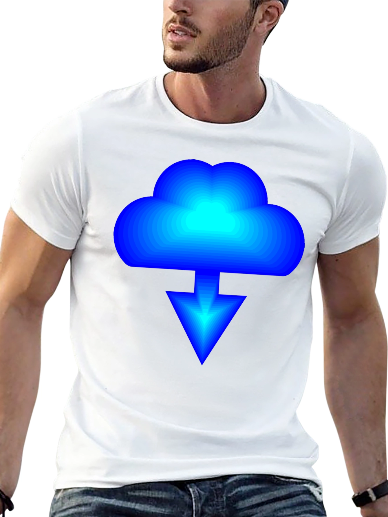 Cloud Download Graphic Black T-Shirt