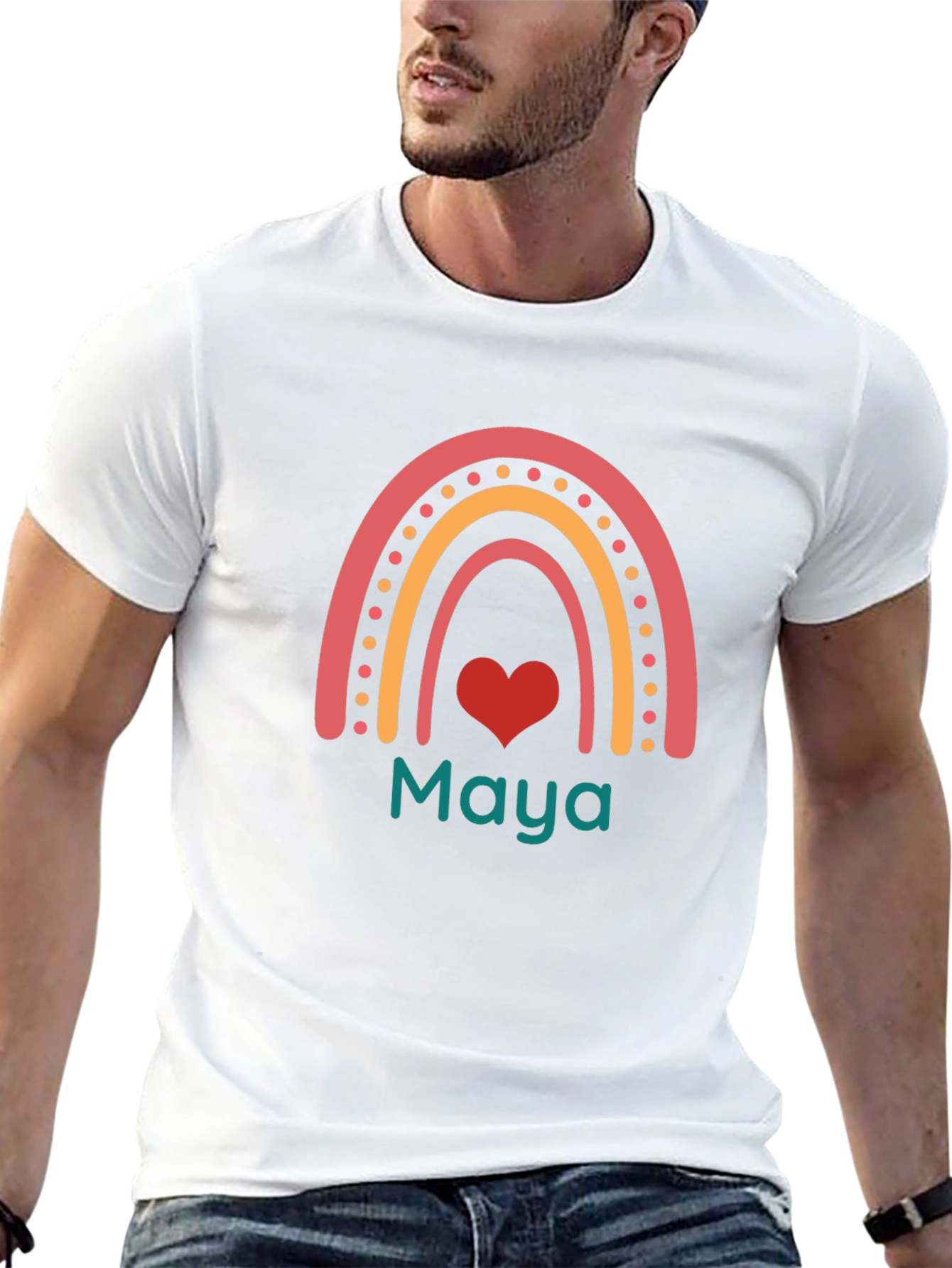 Personalized Rainbow Maya Heart T-Shirt
