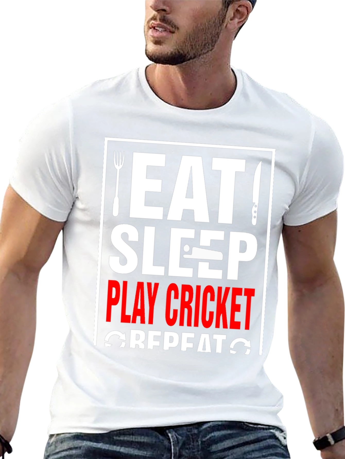 Eat Sleep Play Cricket Repeat T-Shirt