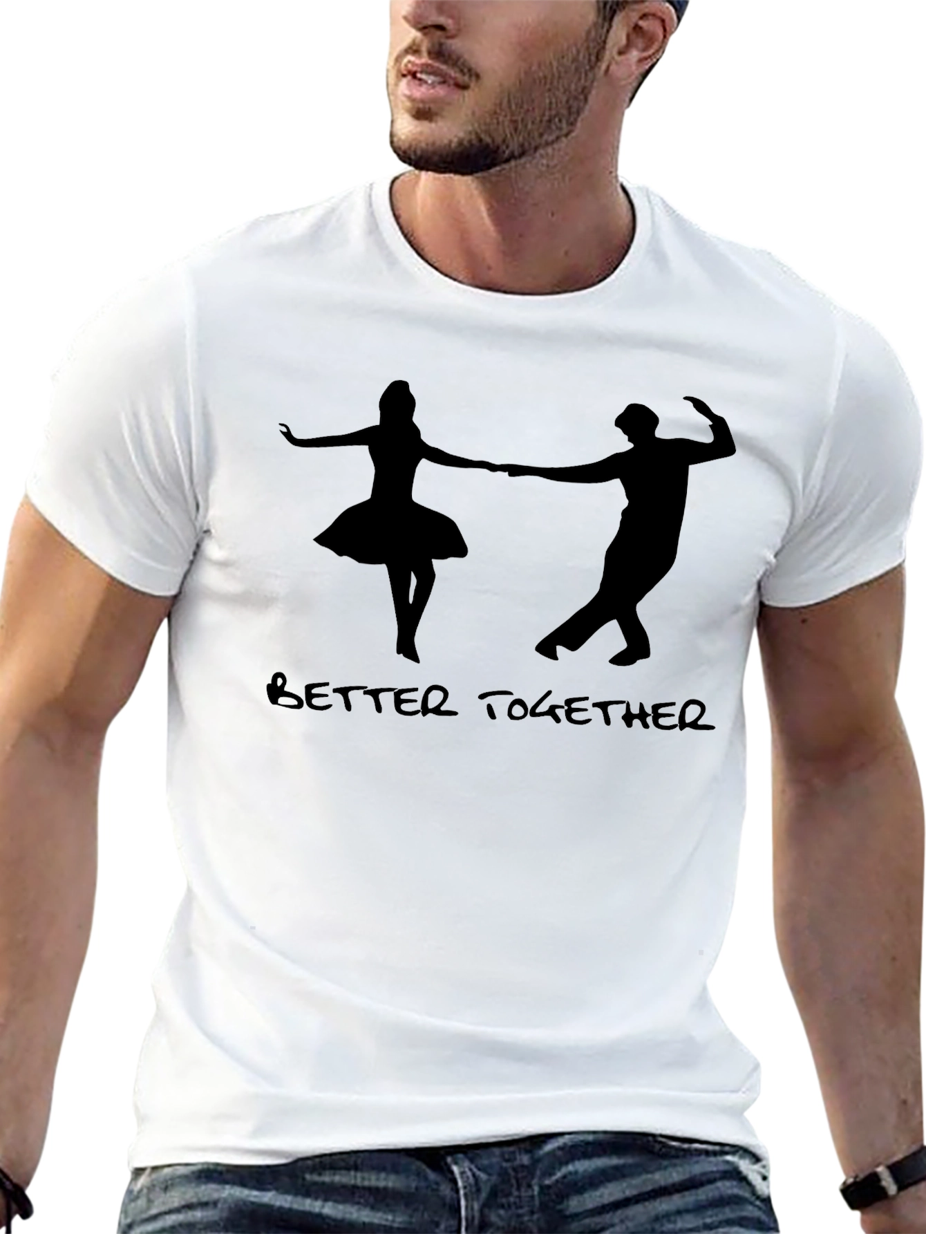 Better Together Couple Dance Graphic Tee - Black