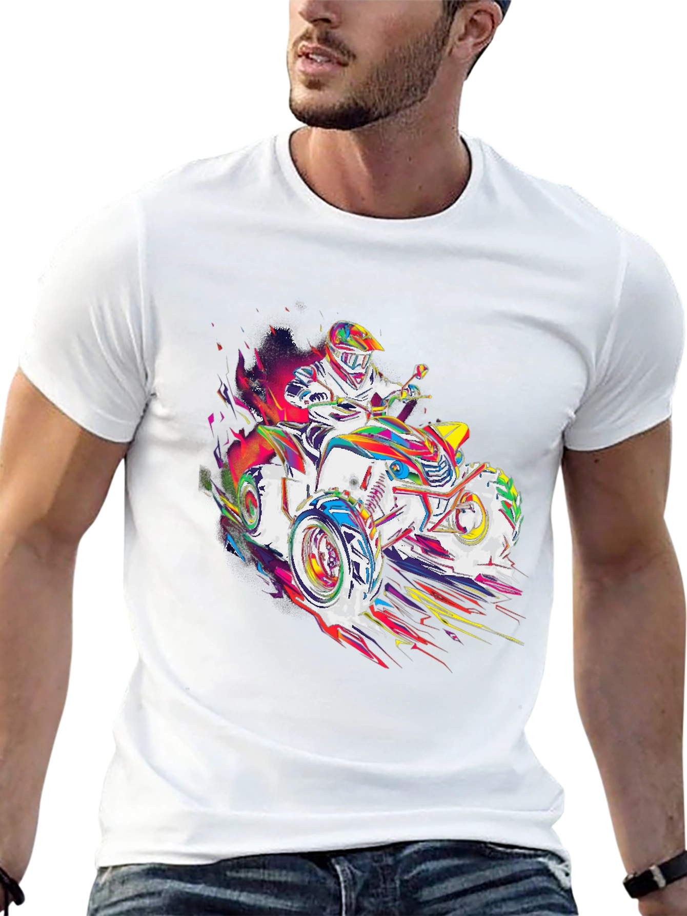 ATV Rider Graphic T-Shirt - Black