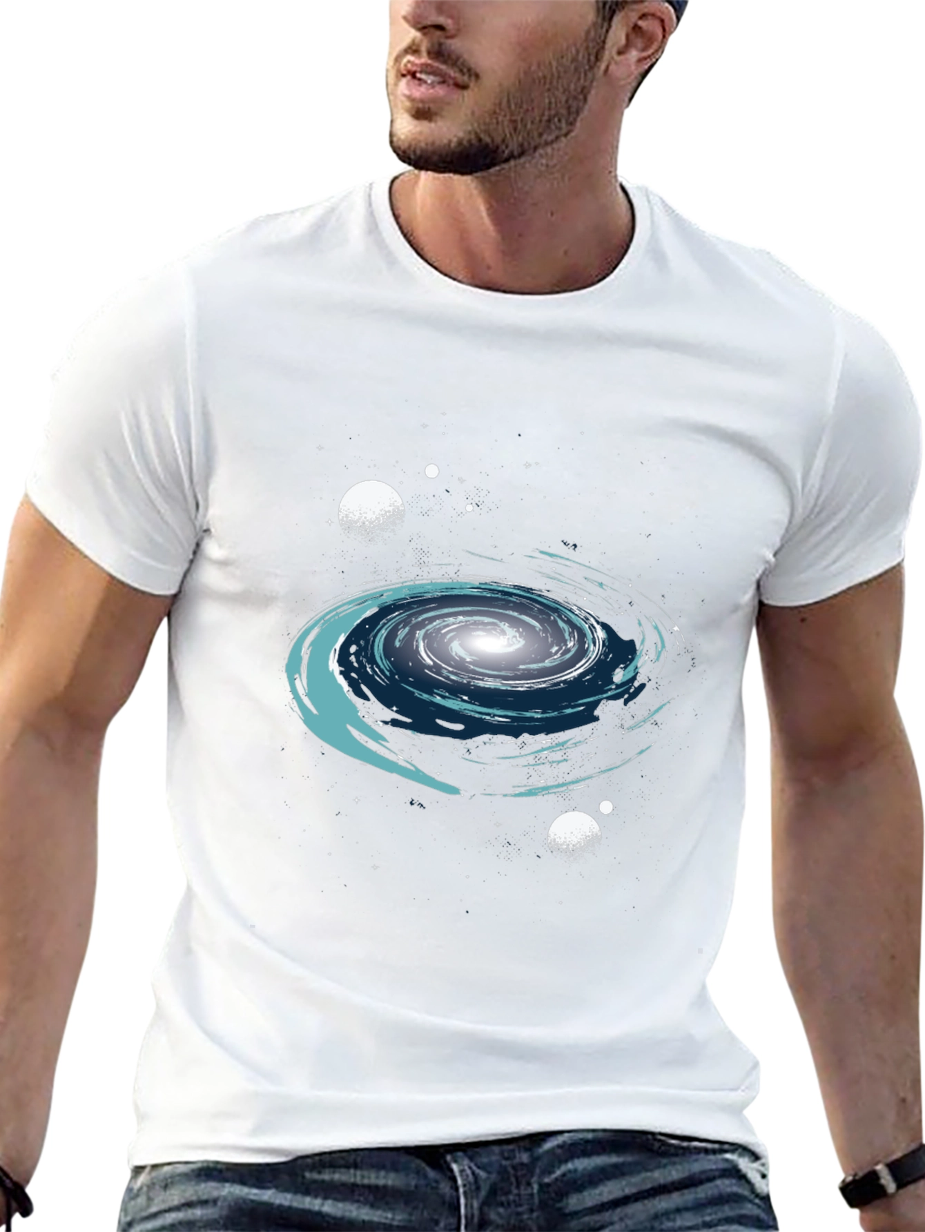 Galaxy Graphic Print Crew Neck T-Shirt
