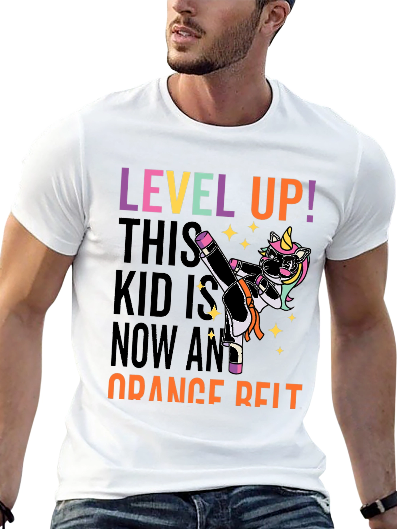 Level Up Orange Belt Kid T-Shirt