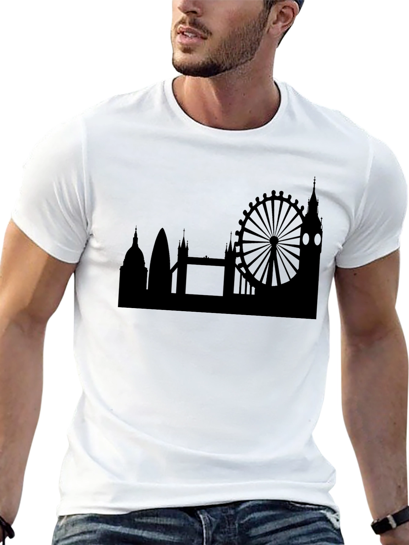 London Skyline Mens Black T-Shirt