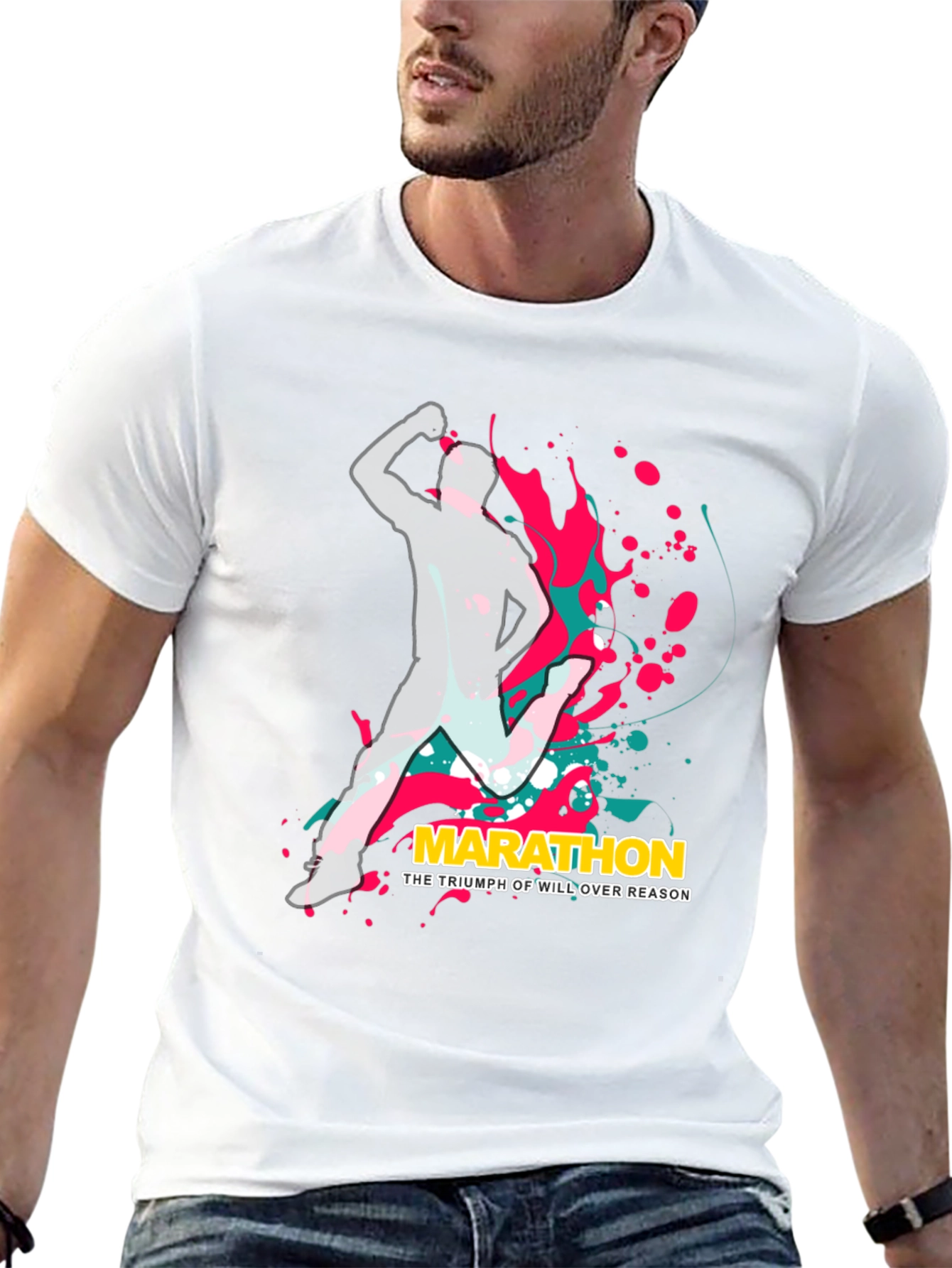 Marathon Triumph Graphic Tee - Mens Black Cotton T-Shirt