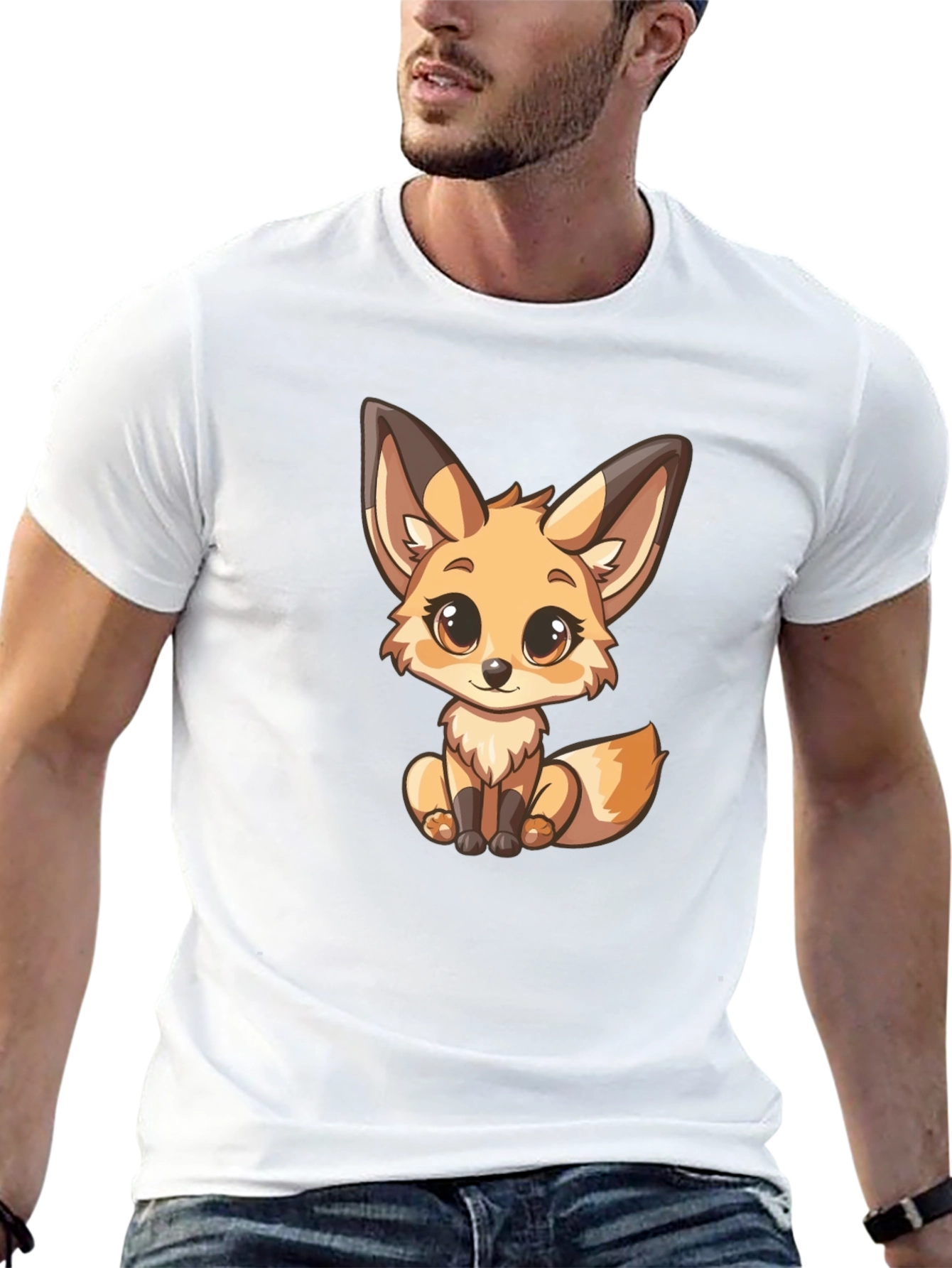 Cute Fox Graphic T-Shirt - Unisex Black Tee