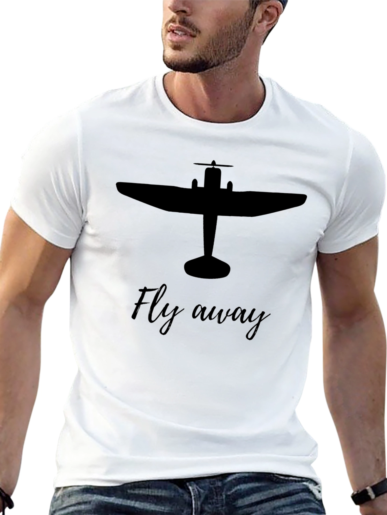Fly Away Graphic Tee - Airplane Design