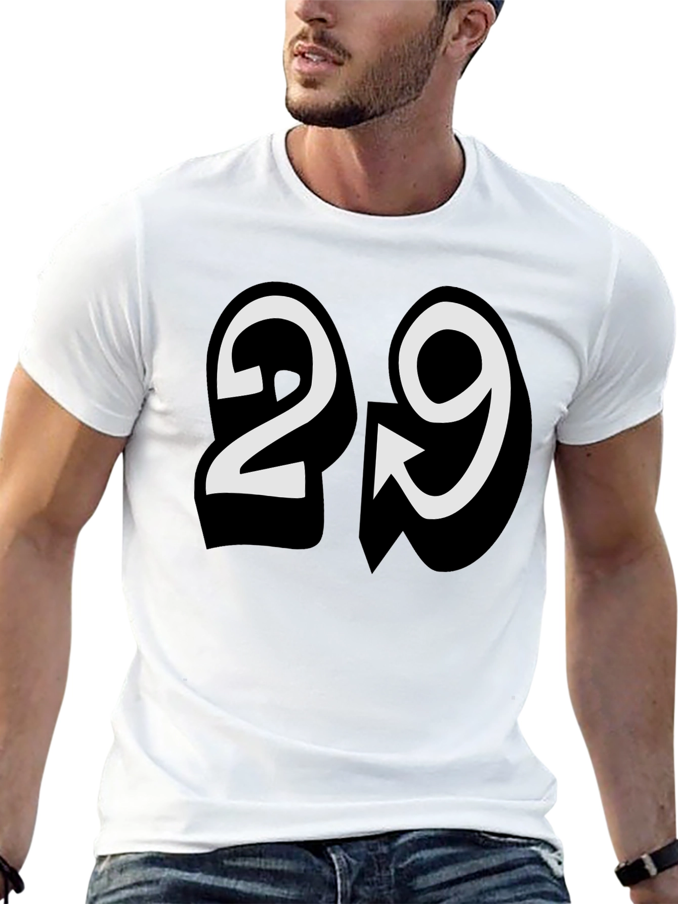 Number 29 Black T-Shirt for Men