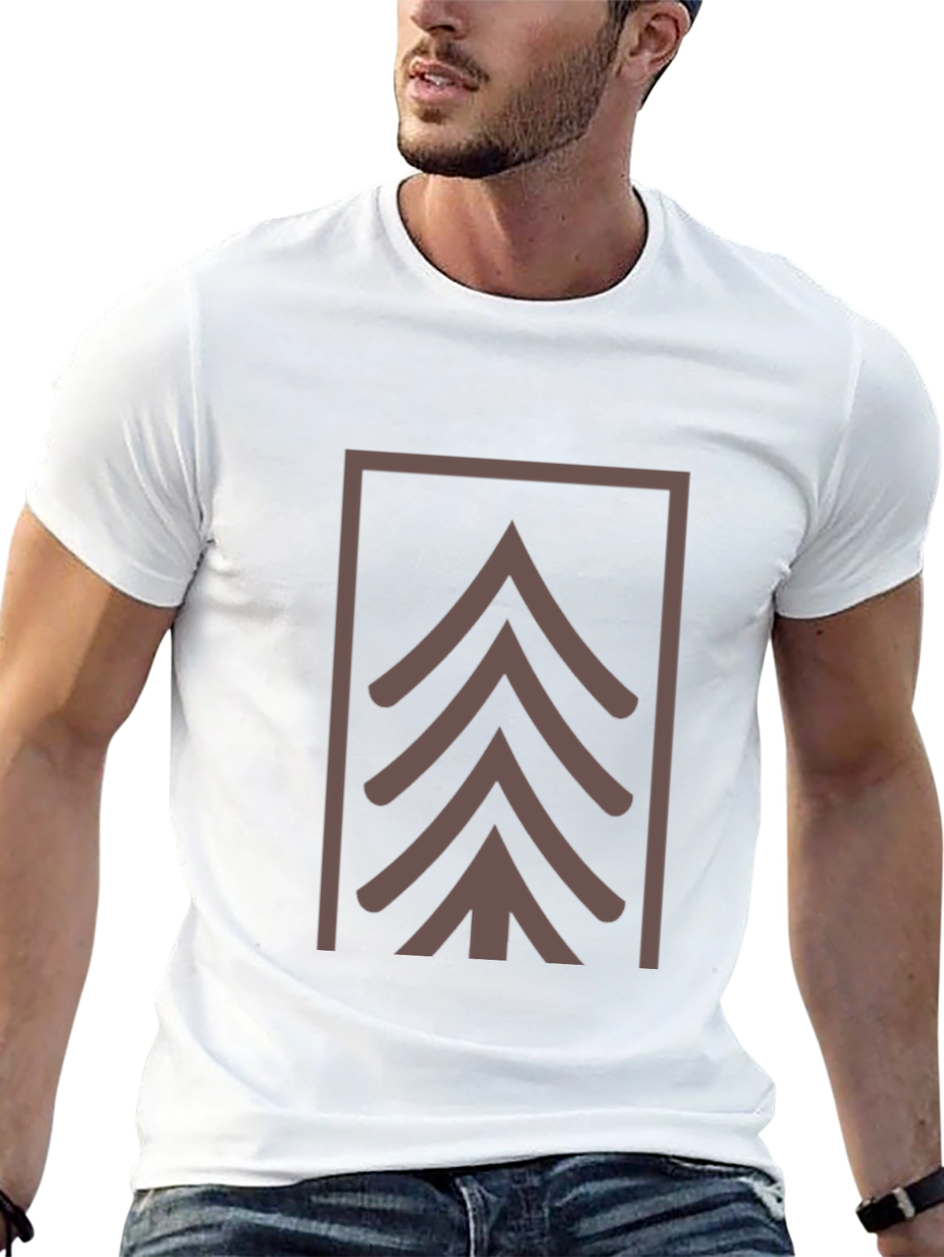 Geometric Tree Graphic Tee - Modern Style