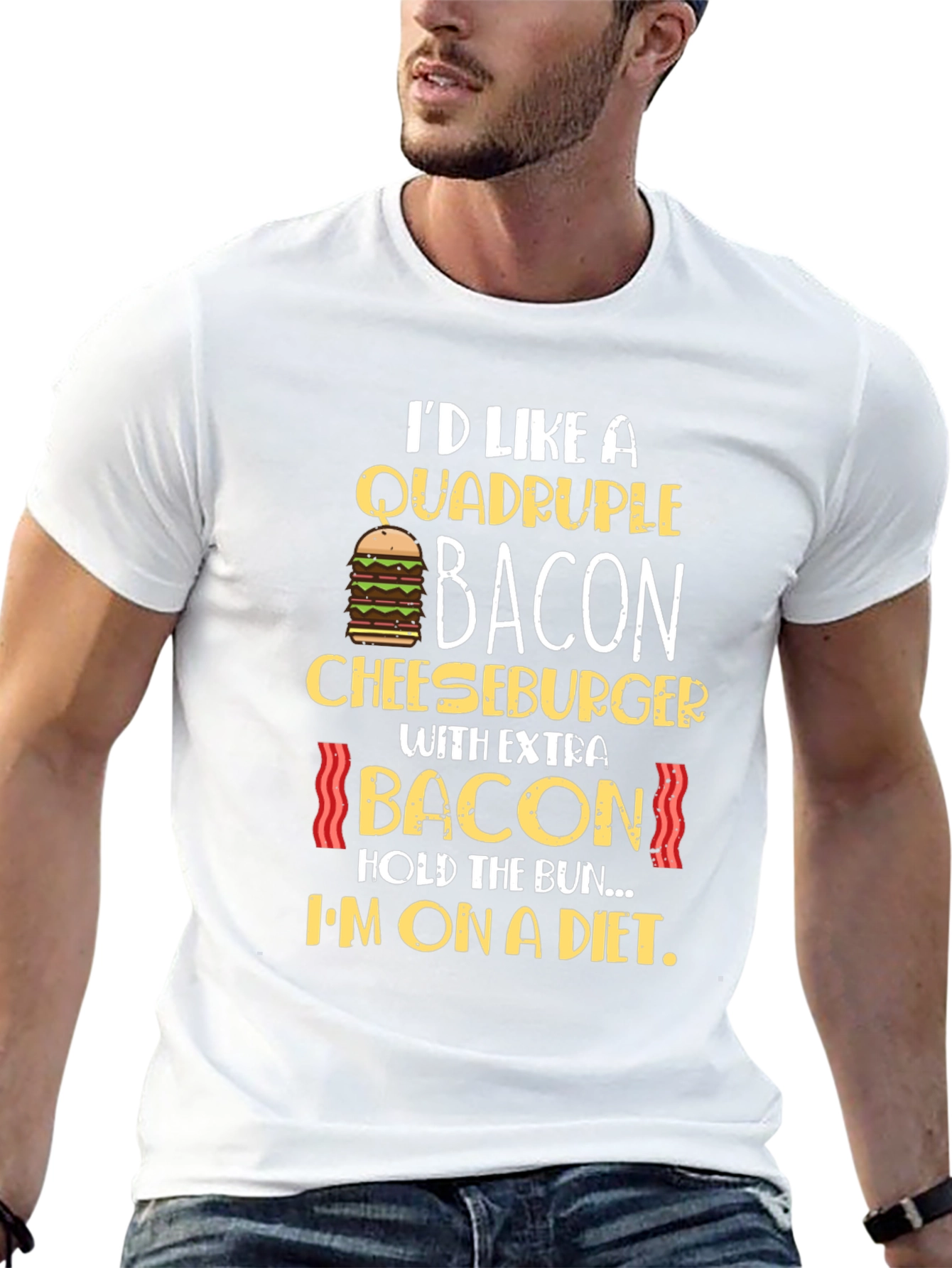 Quadruple Bacon Cheeseburger Diet T-Shirt