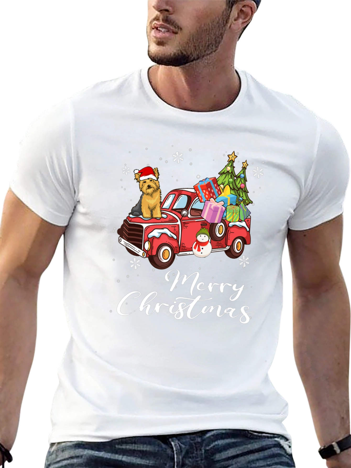Merry Christmas Dog Truck T-Shirt