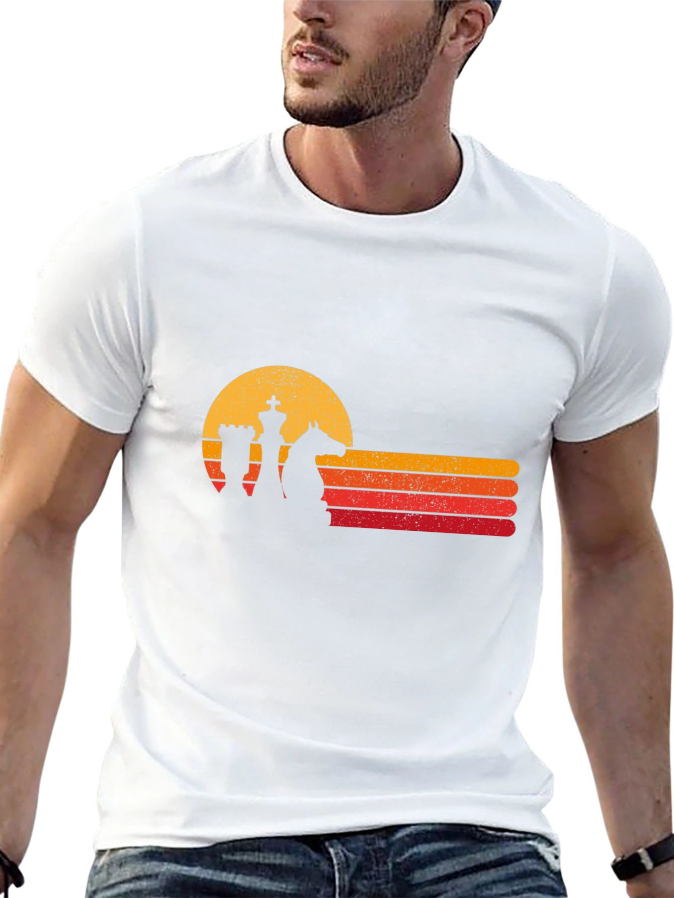 Retro Chess Sunset Graphic Tee
