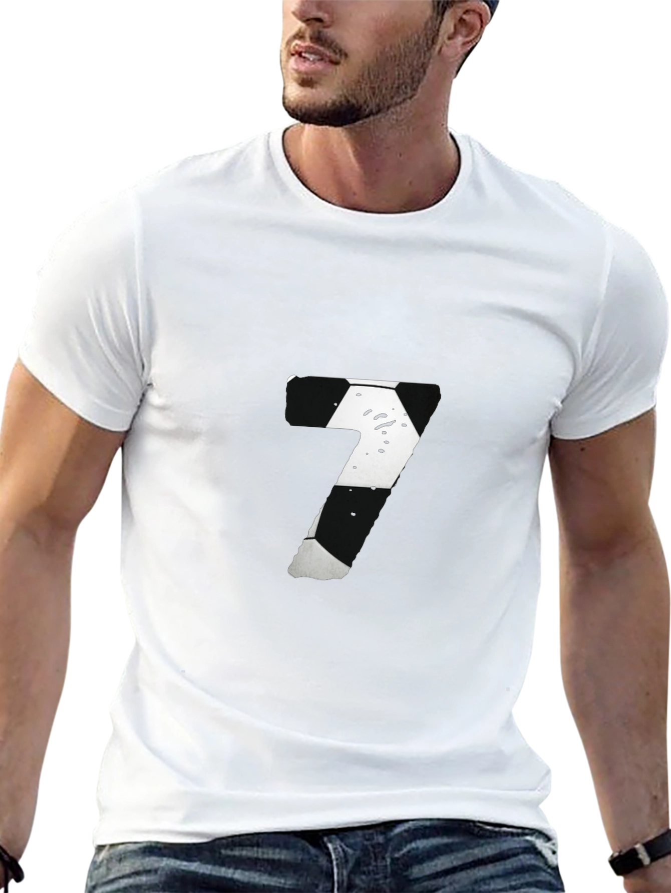 Number 7 Graphic Tee - Black