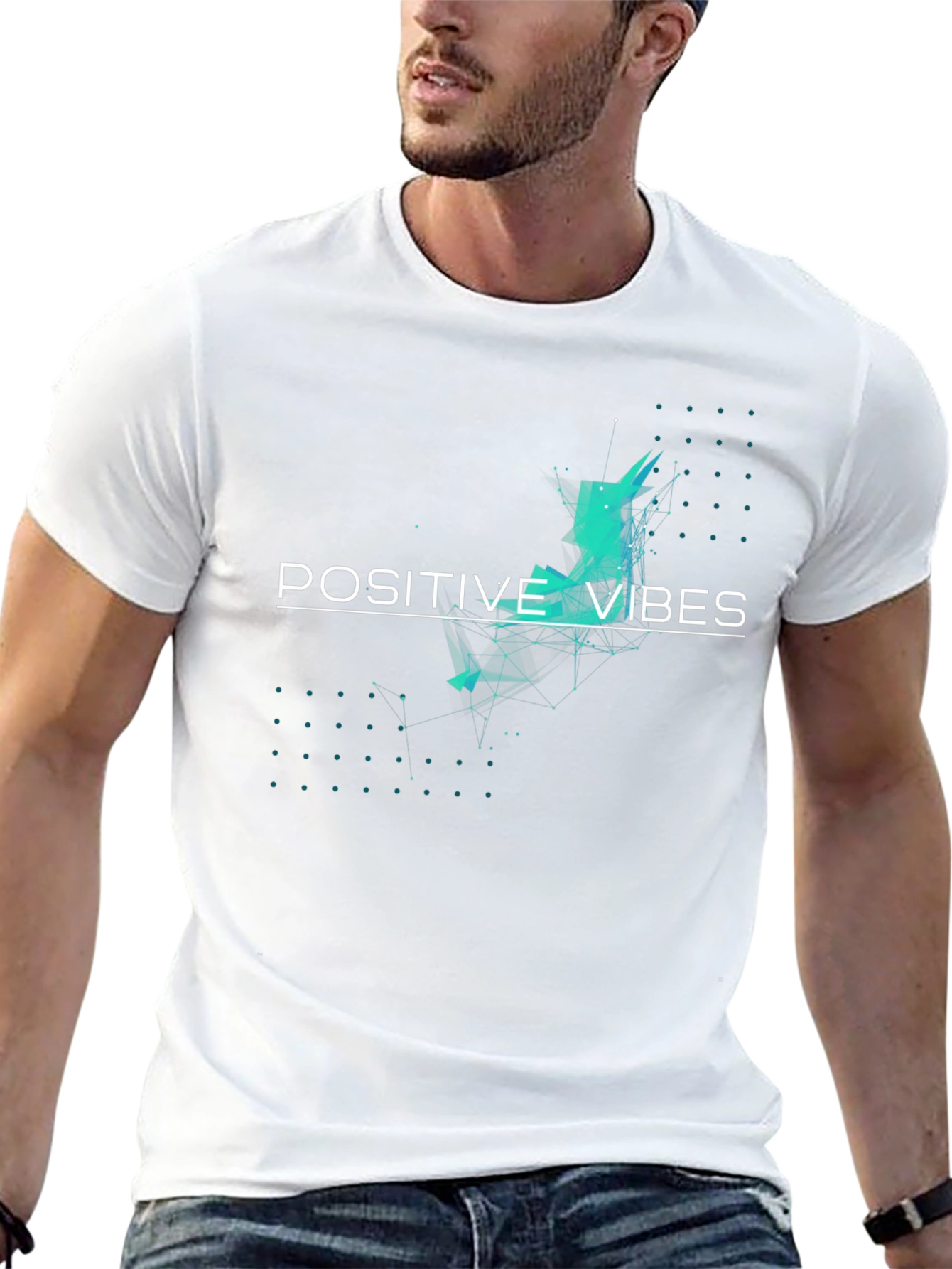 Positive Vibes Graphic Tee - Black Cotton Comfort