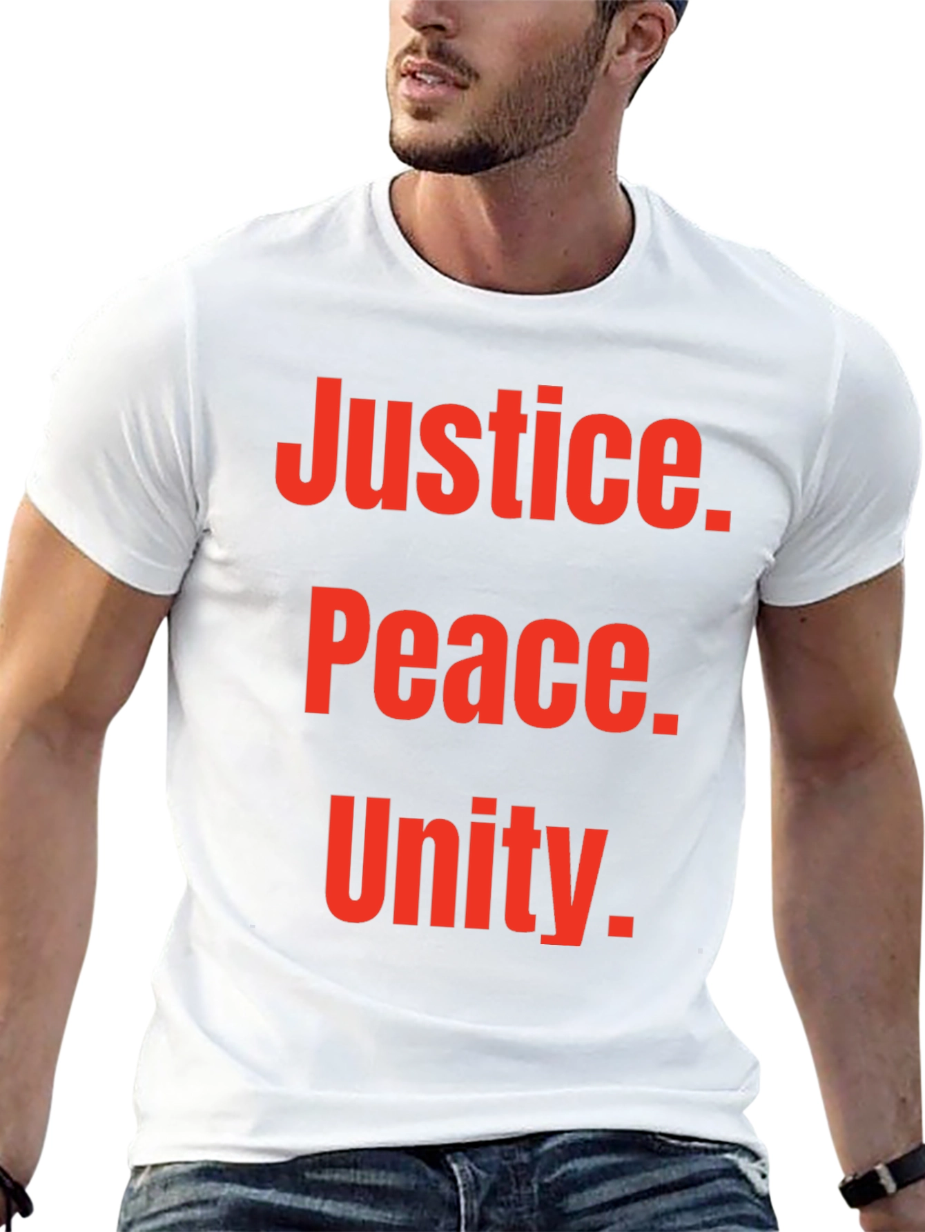 Justice Peace Unity Graphic Tee - Black