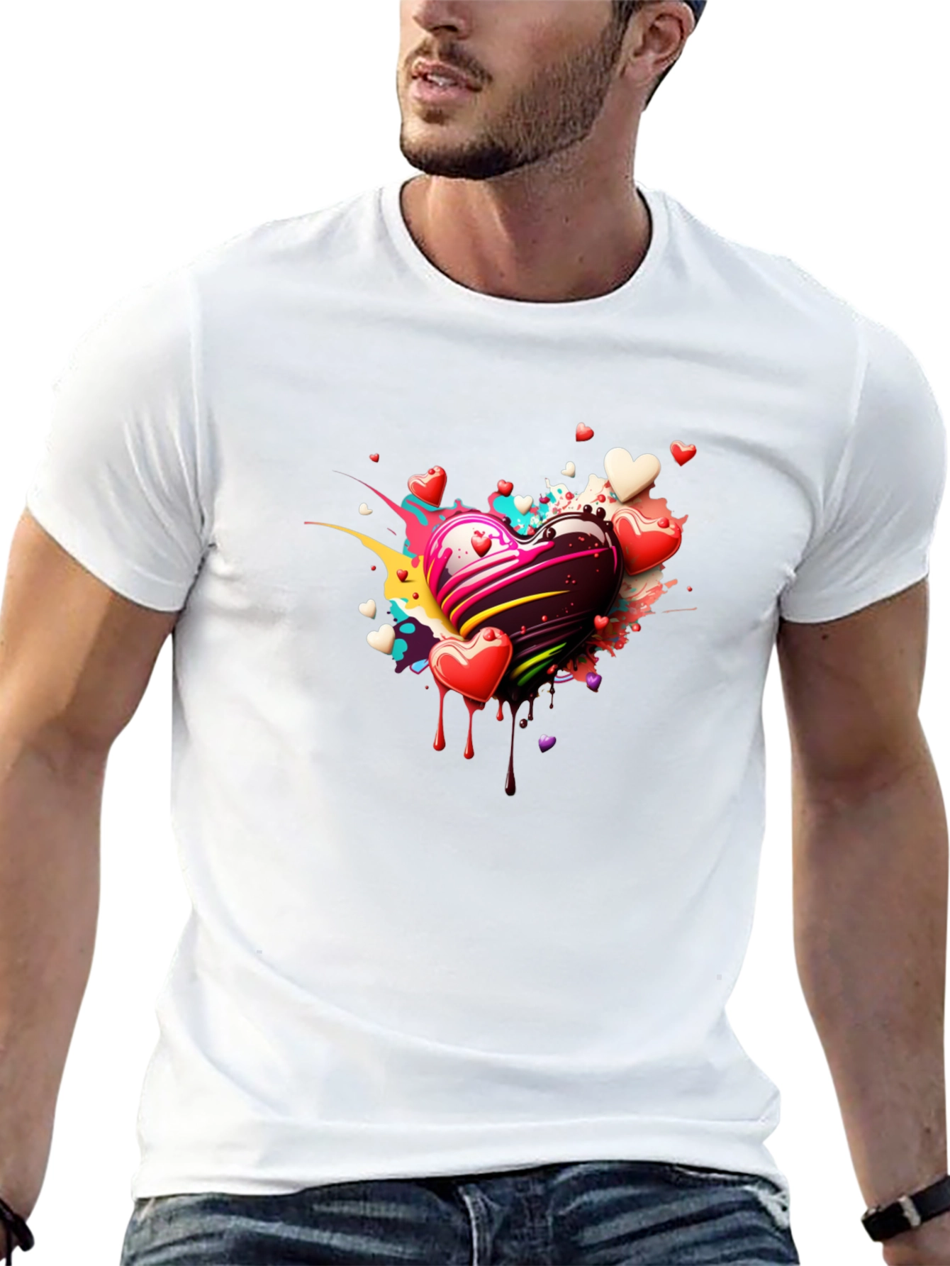 Heart Splash Black T-Shirt