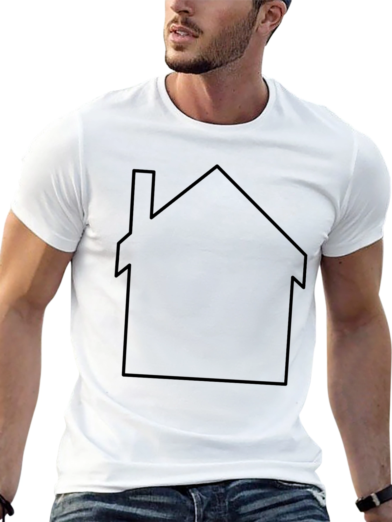 Minimalist House Graphic T-Shirt - Casual Style