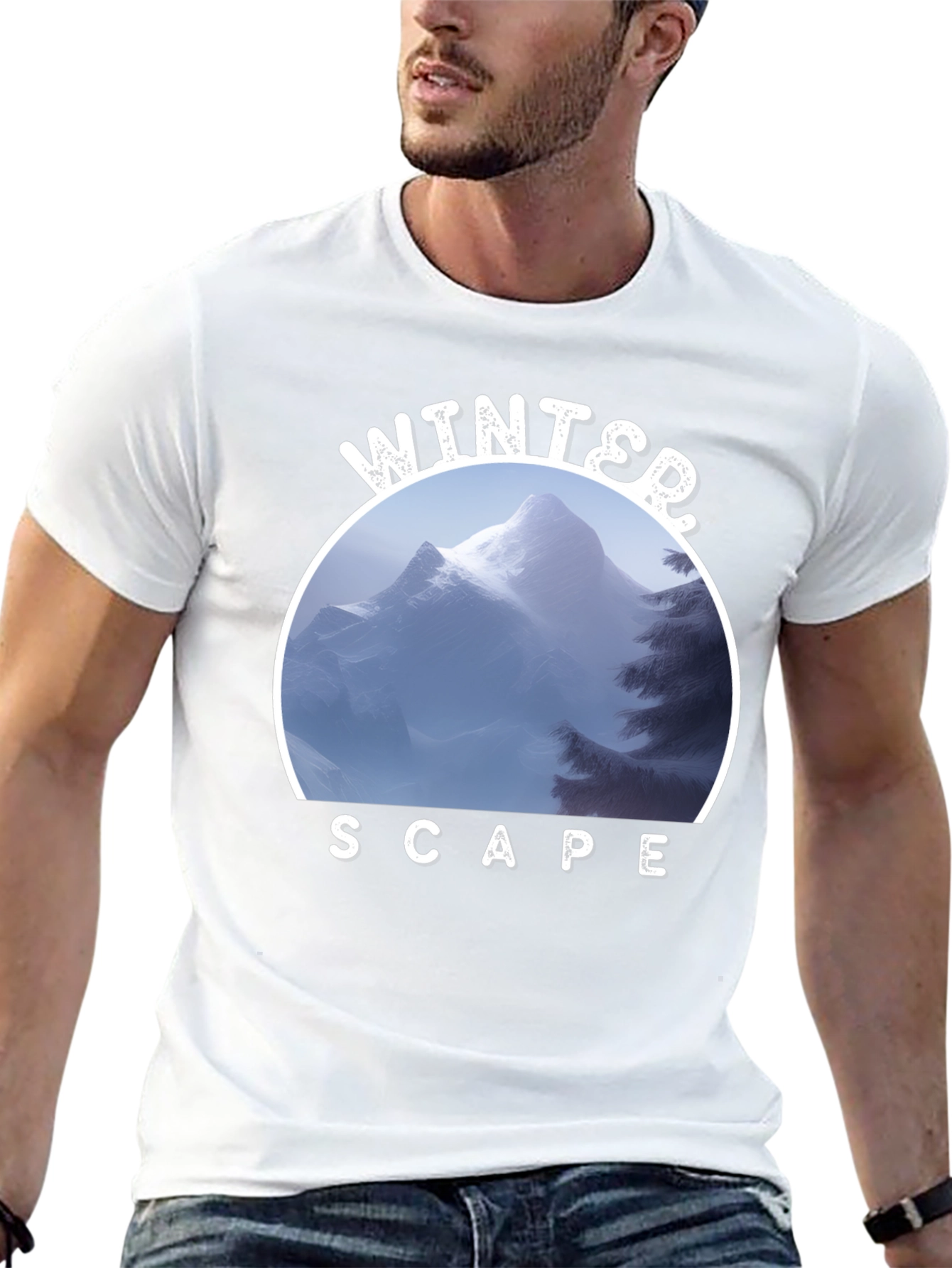 Winter Scape T-Shirt - Mountain Scene Graphic Tee