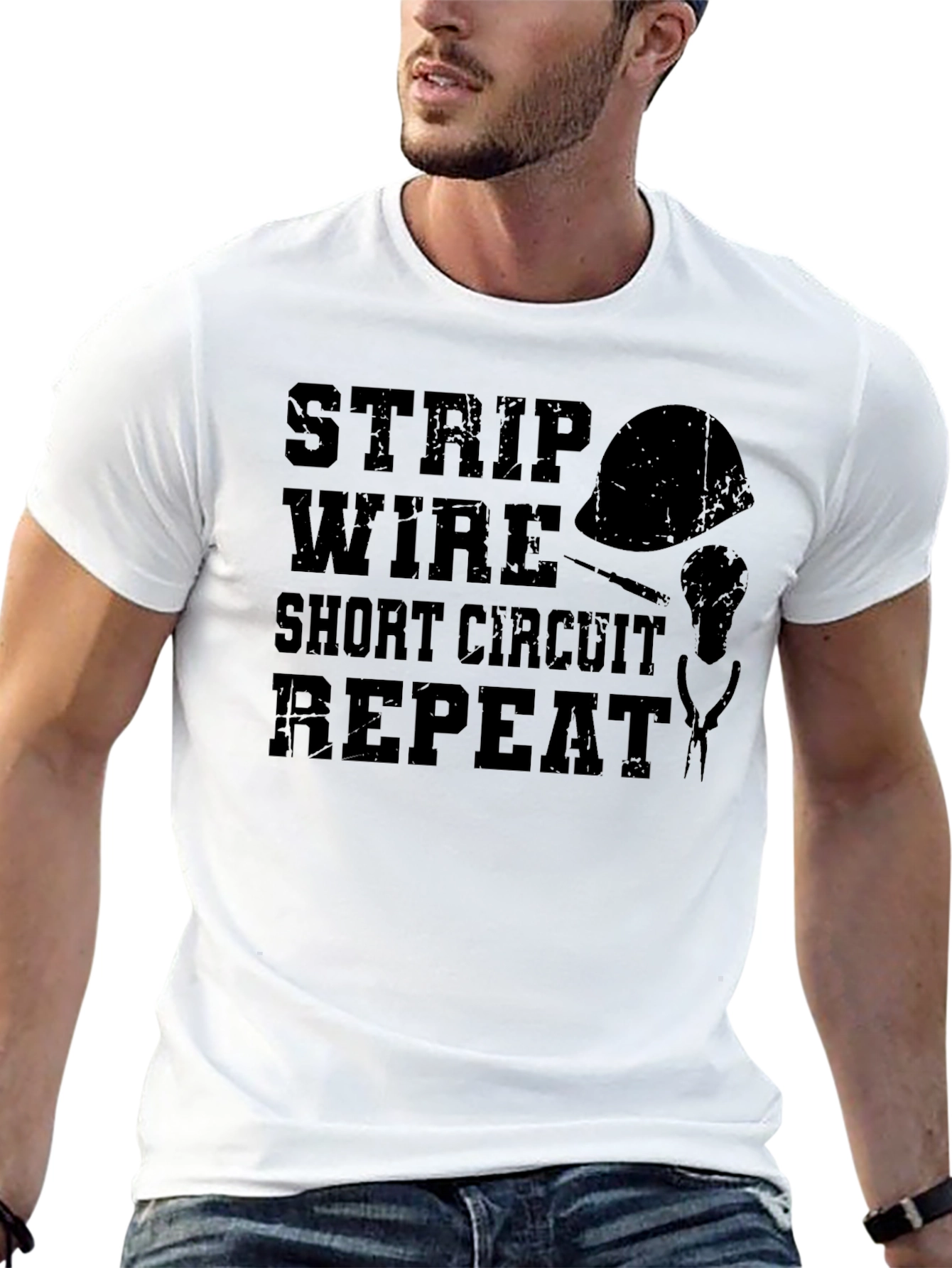 Strip Wire Short Circuit Repeat T-Shirt