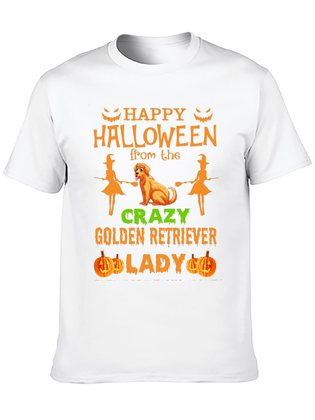 Halloween Golden Retriever Lady Graphic Tee