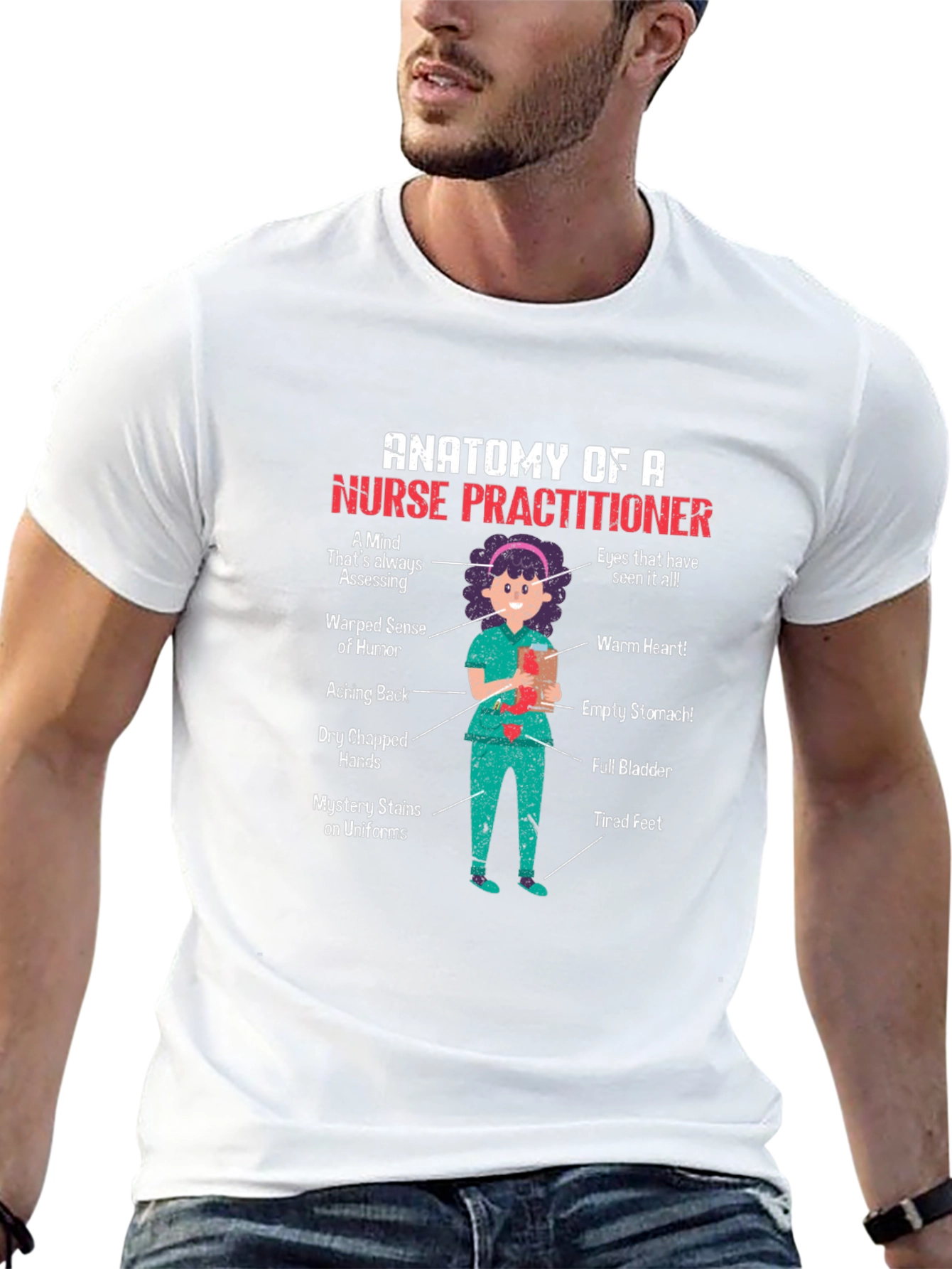 Anatomy of a Nurse Practitioner Graphic T-Shirt