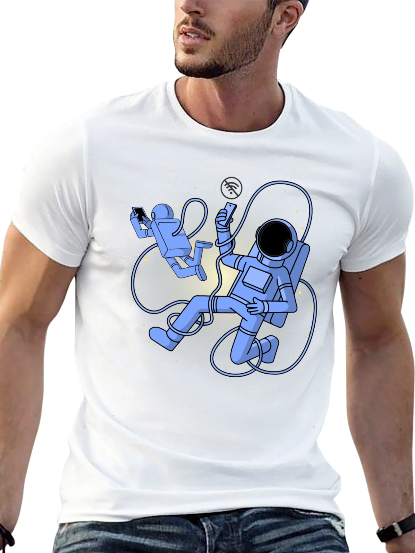 Astronauts On Black T-Shirt