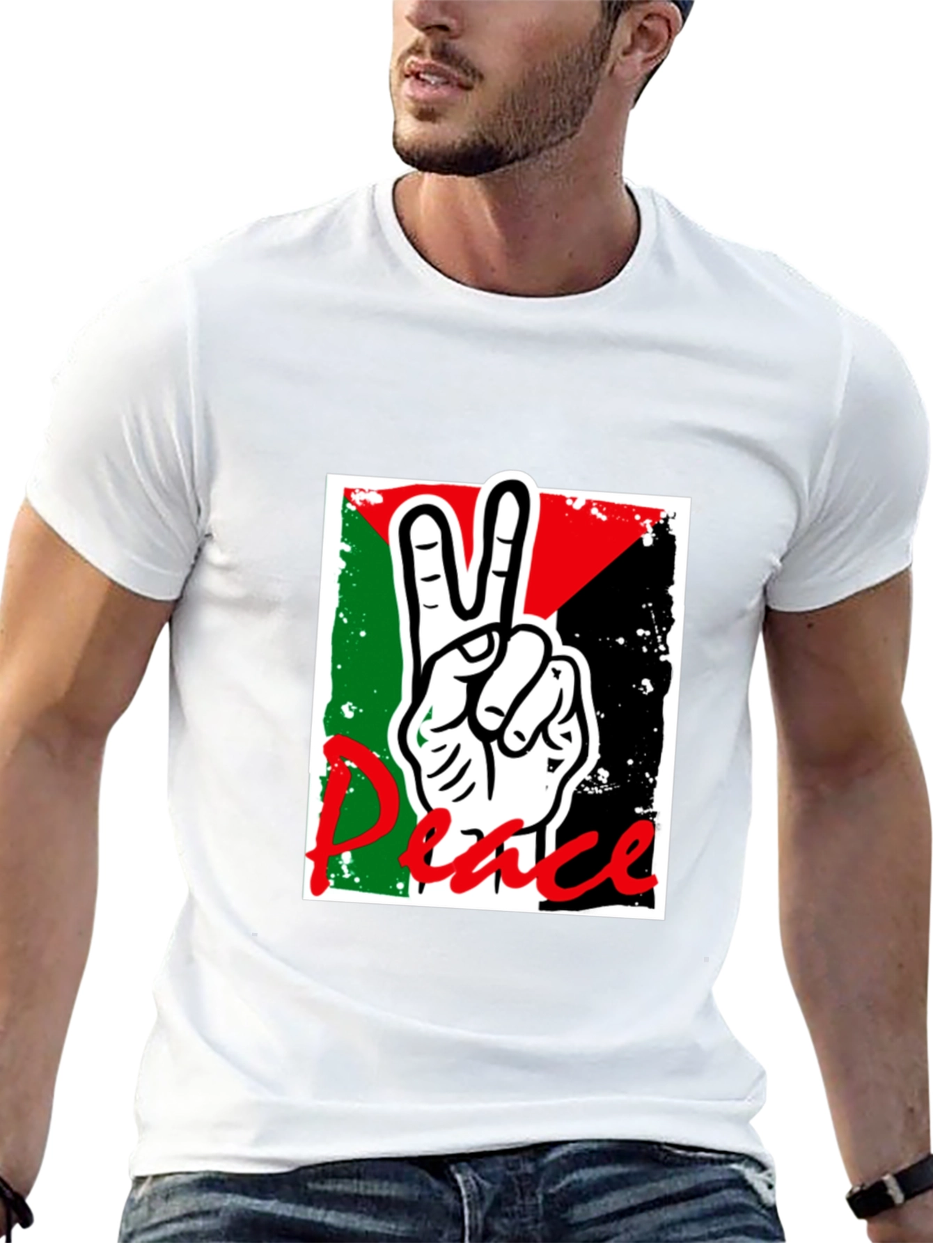 Peace Sign Palestine Flag T-Shirt