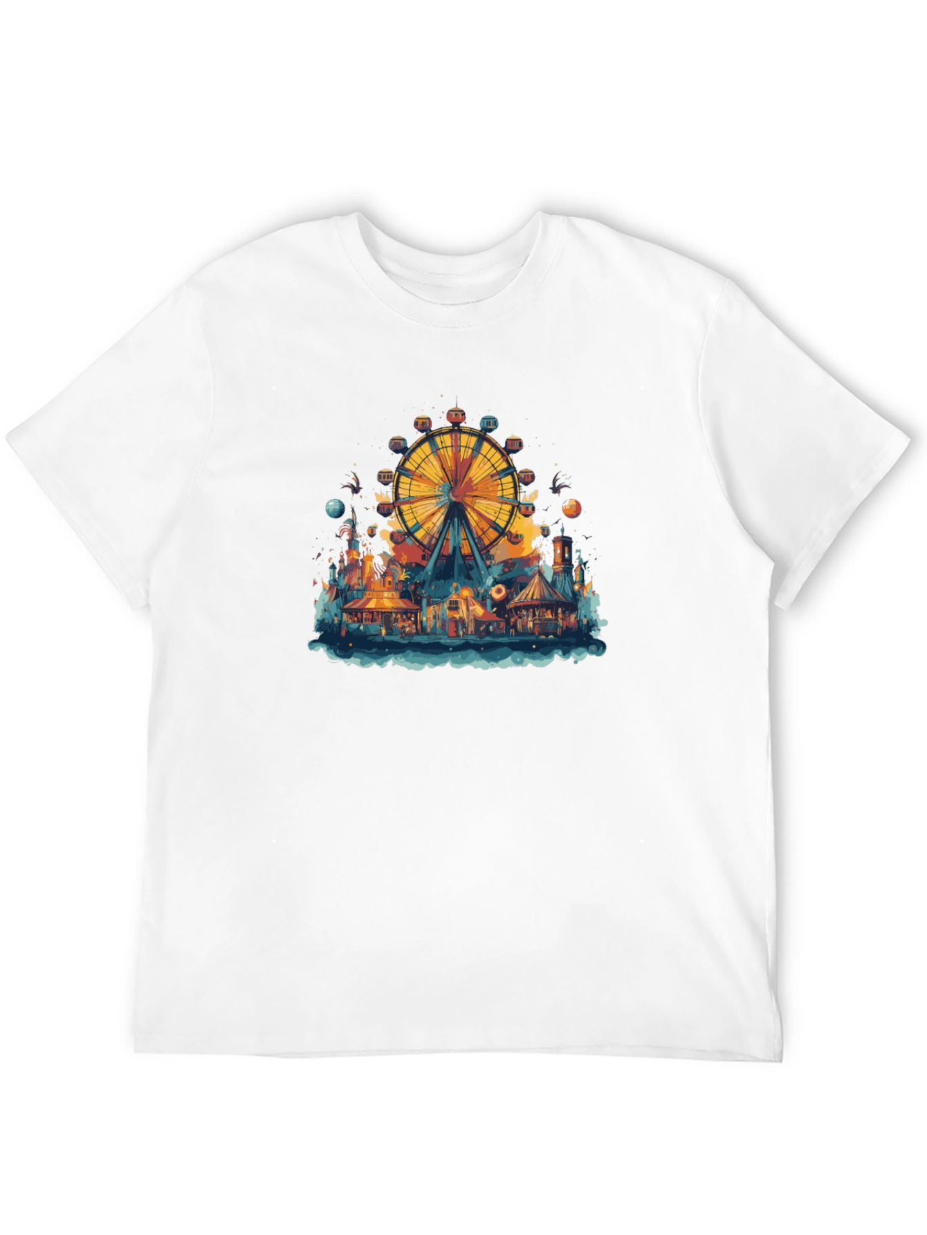 Ferris Wheel Carnival Graphic Tee - Black
