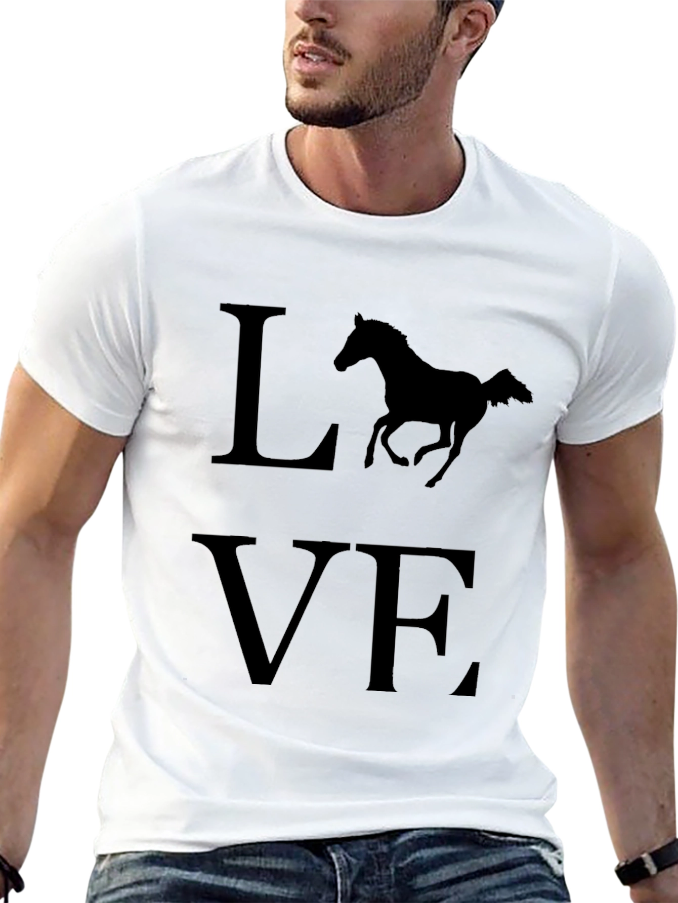 Love Horses T-Shirt Black Graphic Tee