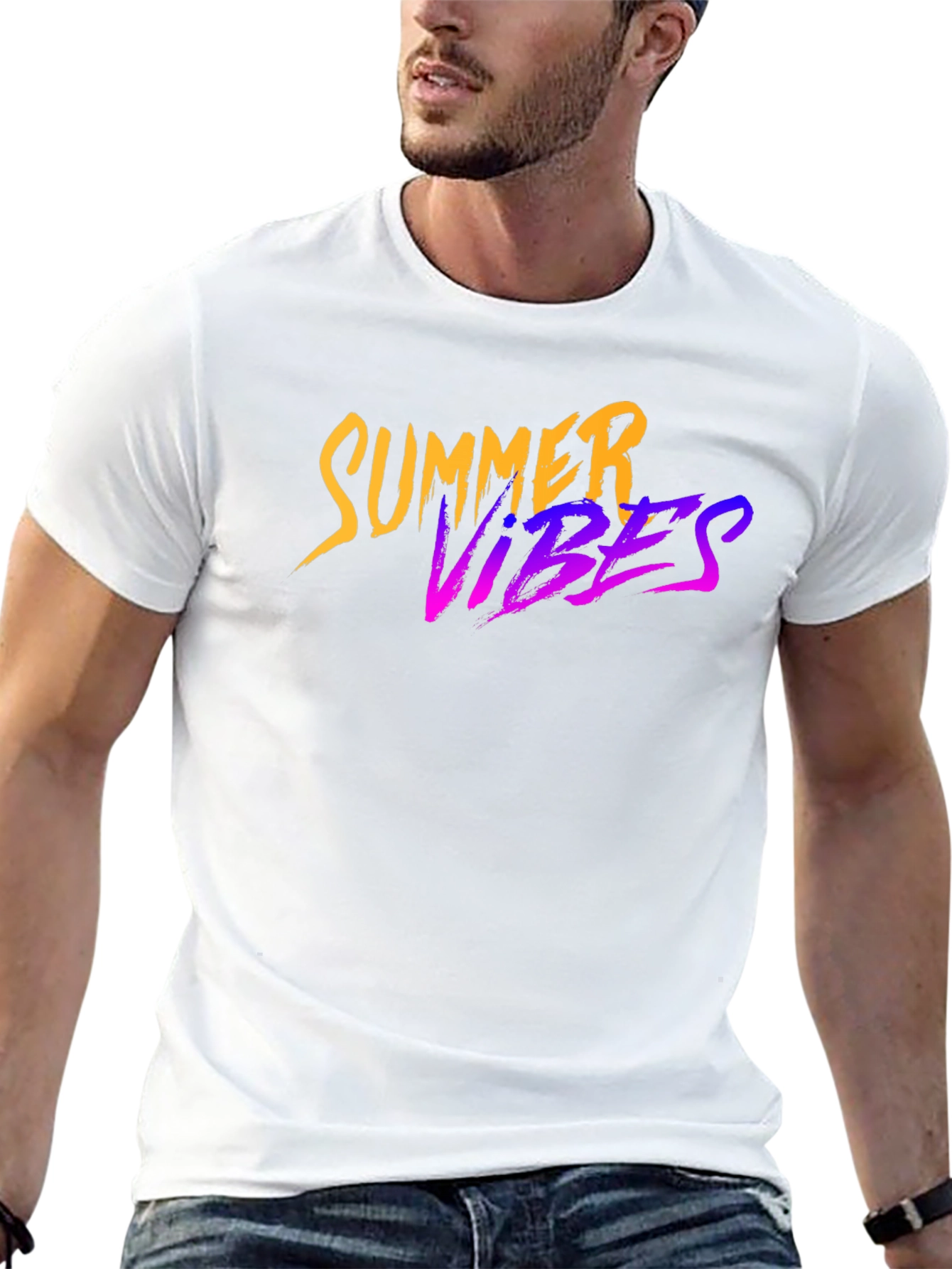 Summer Vibes Graphic Black T-Shirt