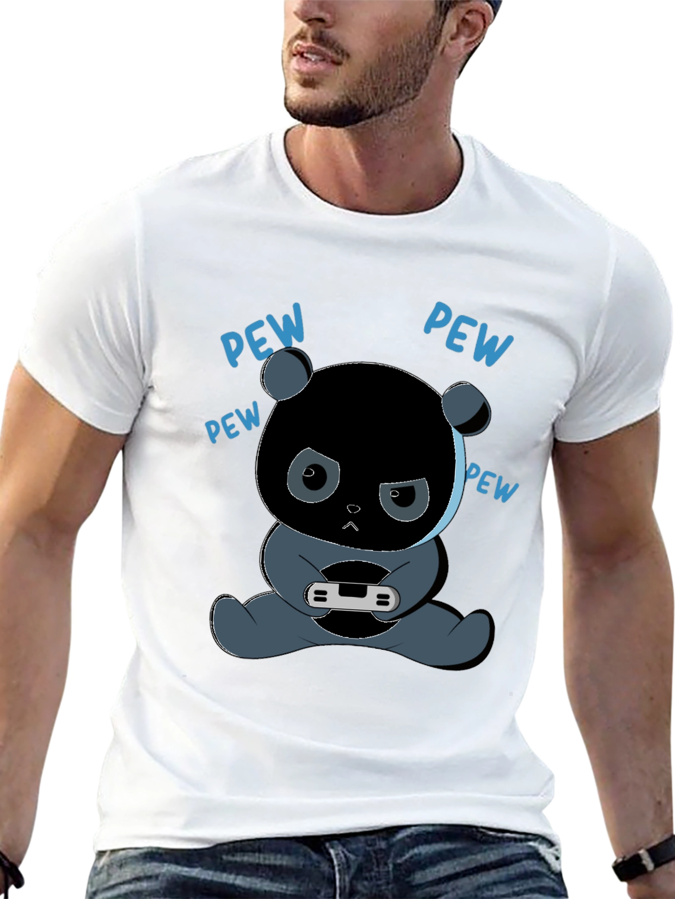 Gamer Panda T-Shirt - Pew Pew