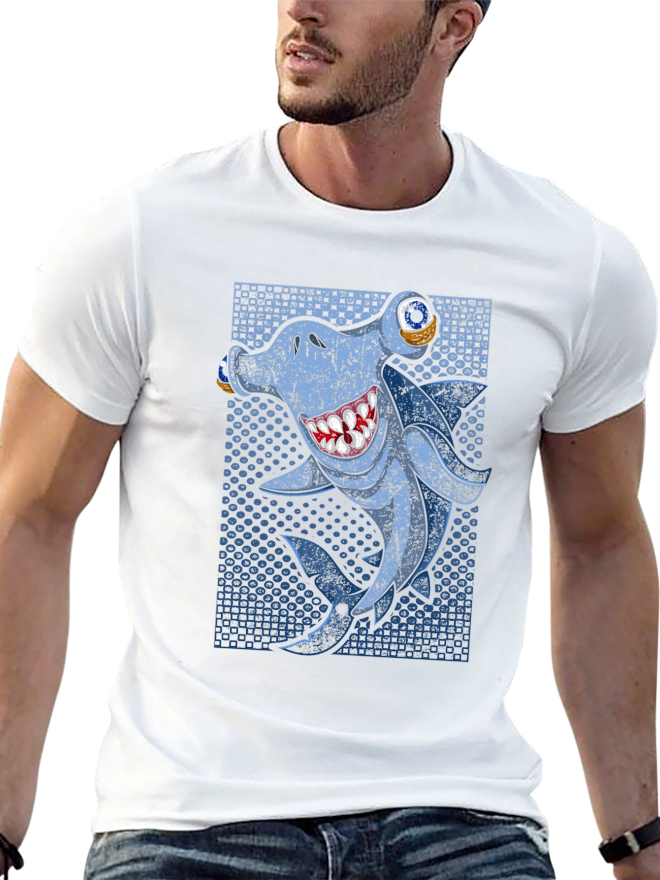 Hammerhead Shark Graphic Tee - Mens Black T-Shirt