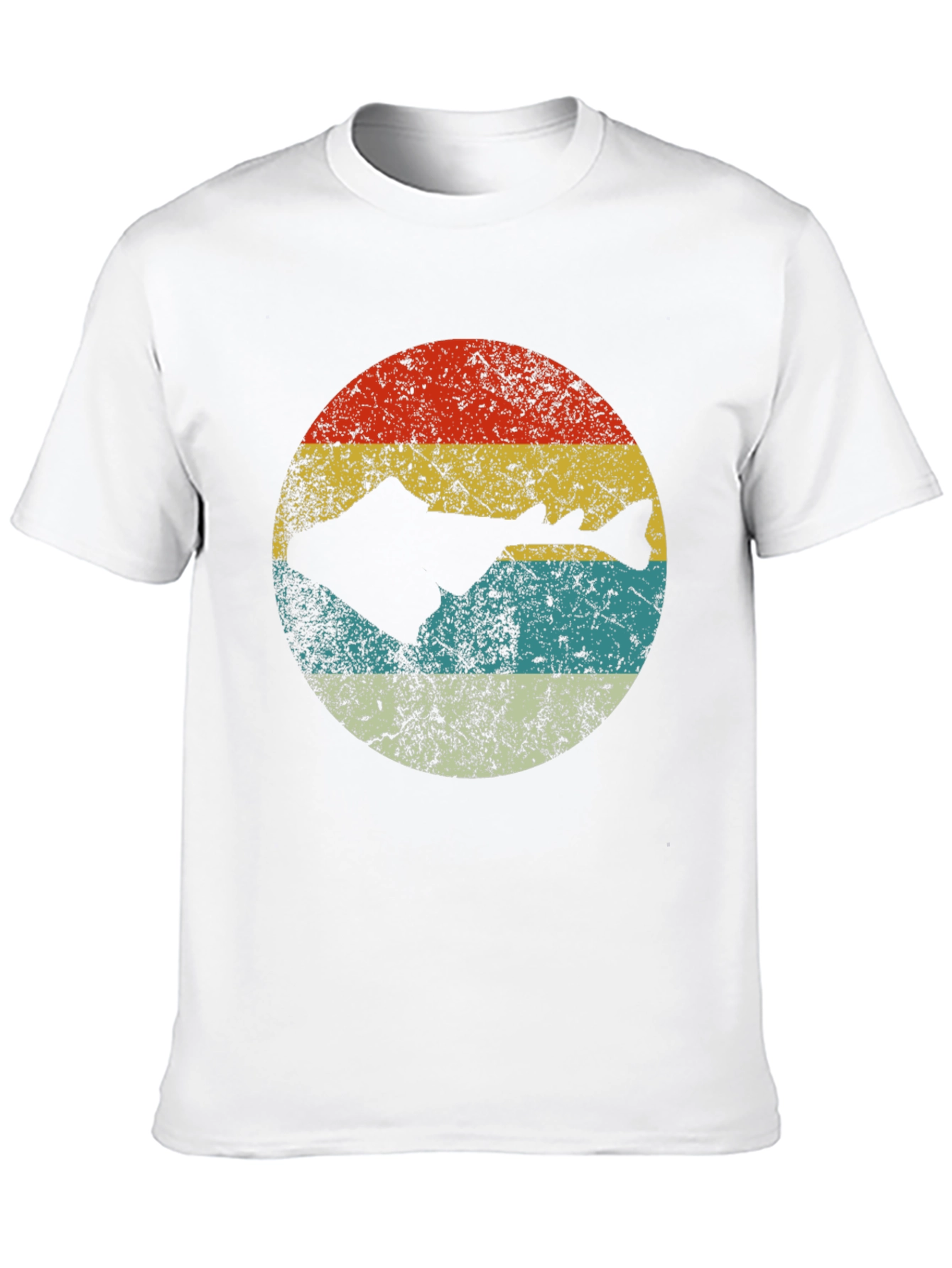 Retro Fish Silhouette Graphic Tee - Black