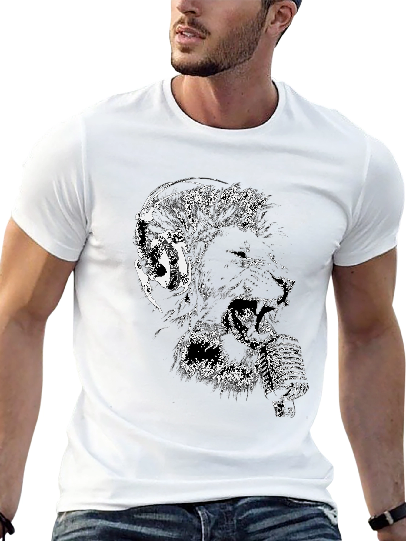 Lion Headphone Music T-Shirt