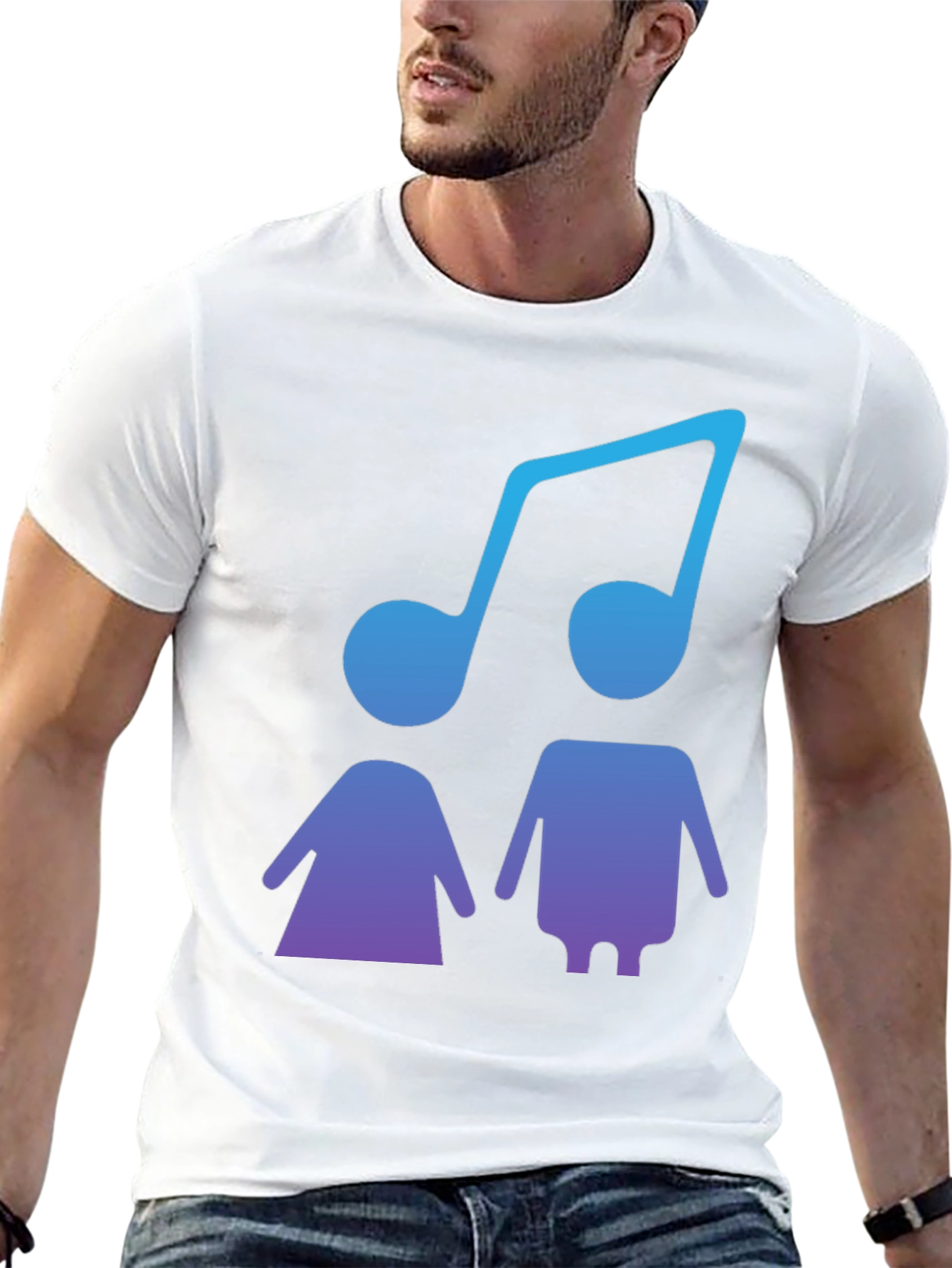 Musical Duo Graphic Tee - Stylish Black T-Shirt
