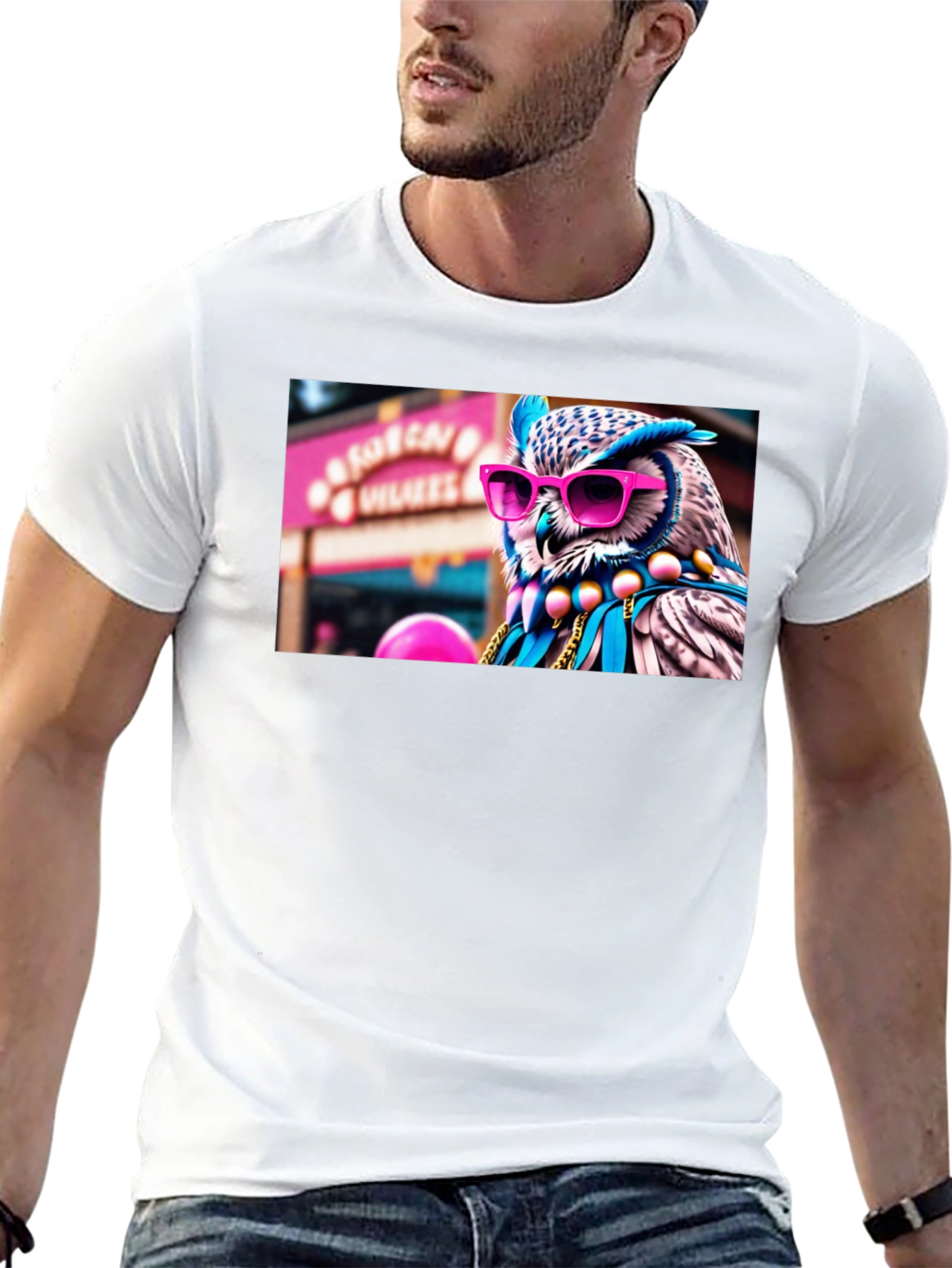 Cool Owl Graphic Tee - Funky Animal Shirt