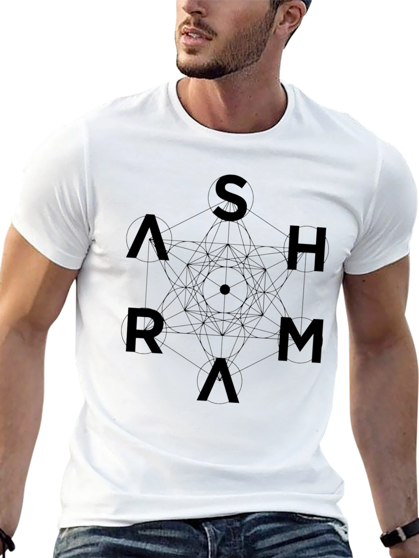 Ashrama Graphic Print Black T-Shirt