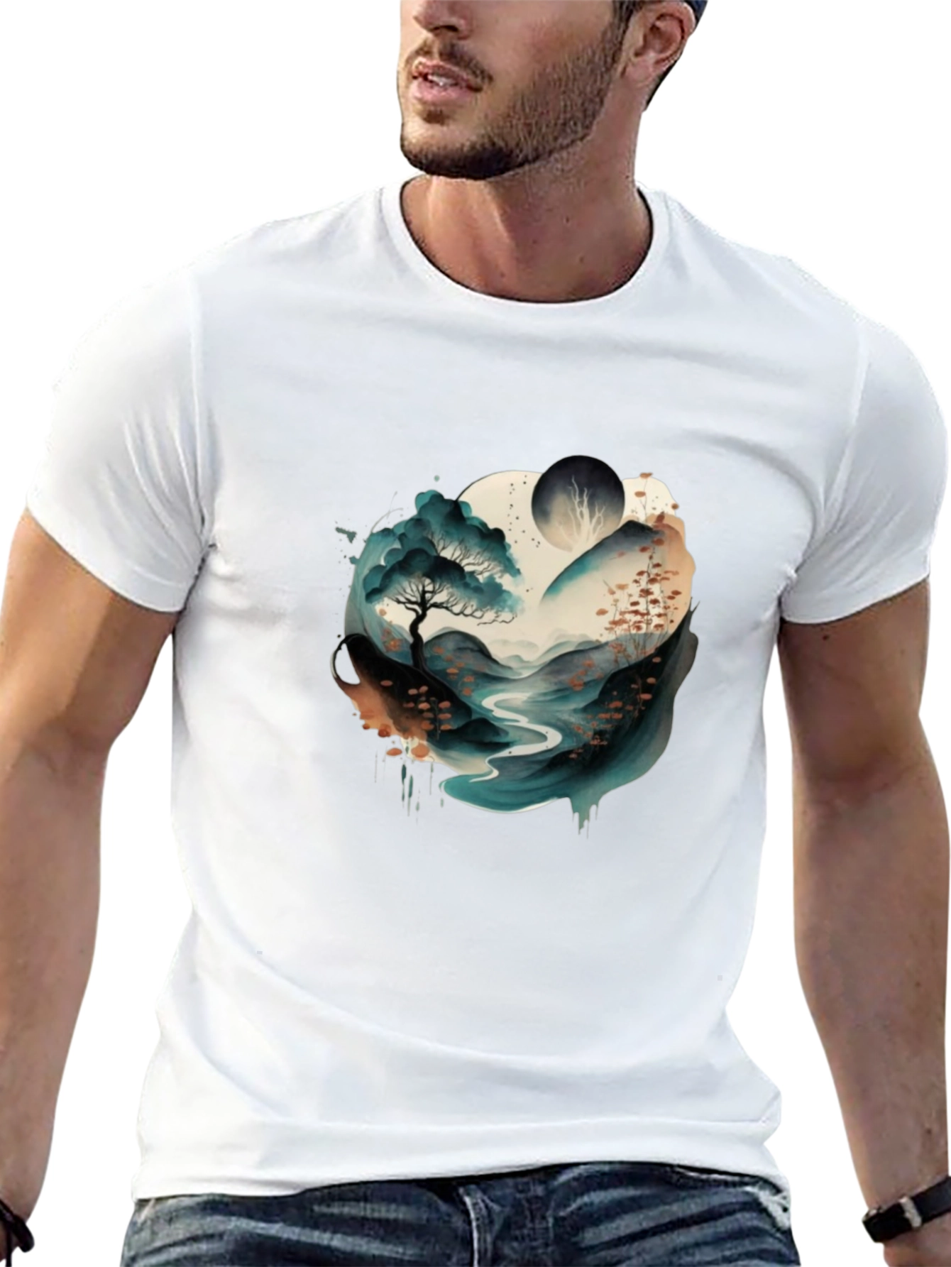 Watercolor Landscape Graphic Tee