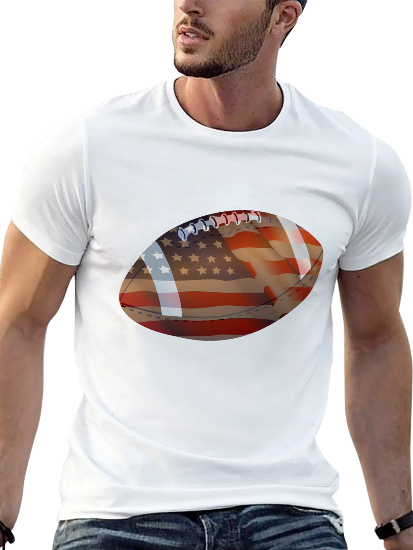 American Flag Football Graphic T-Shirt
