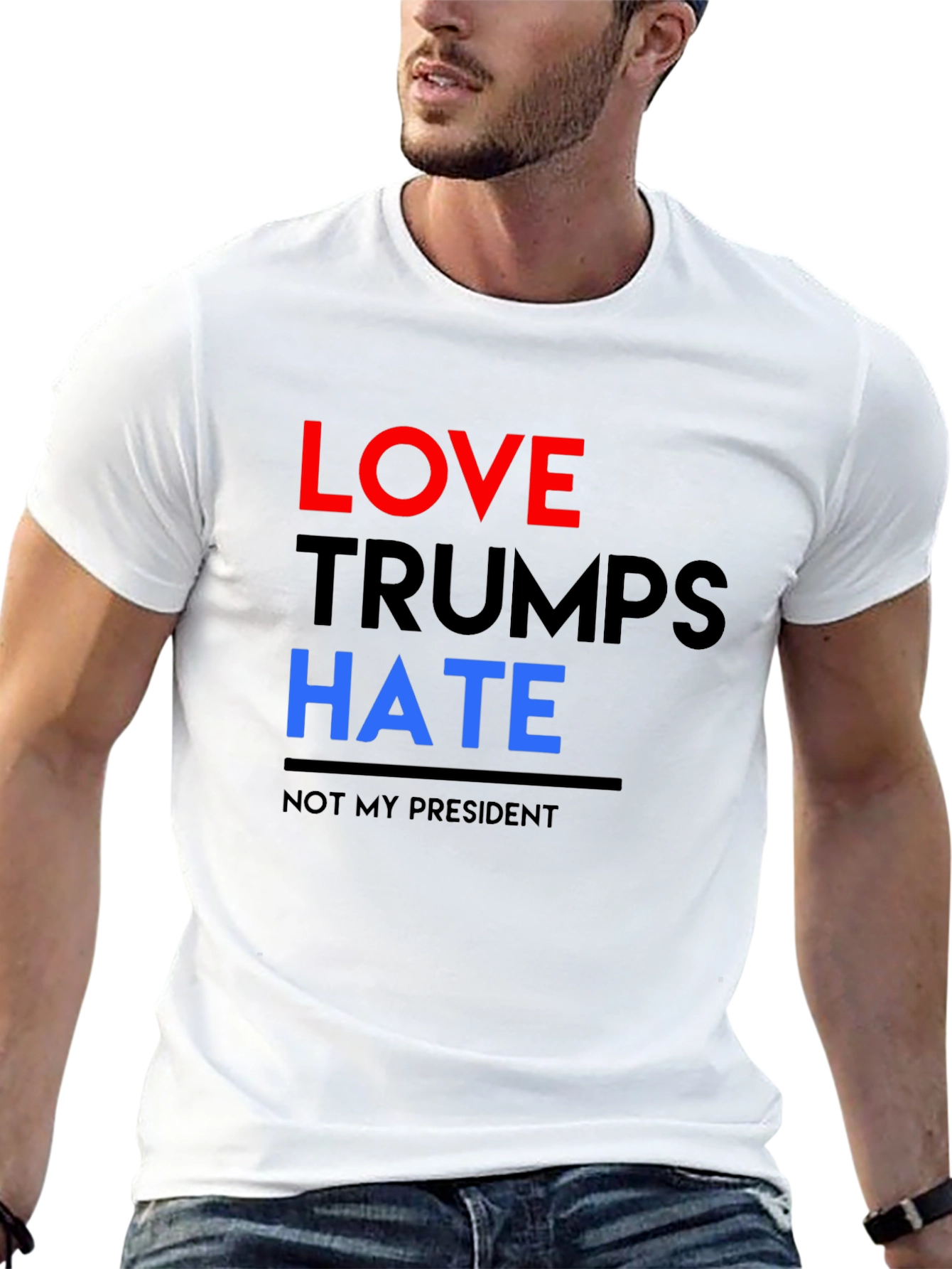 Love Trumps Hate Black Graphic T-Shirt