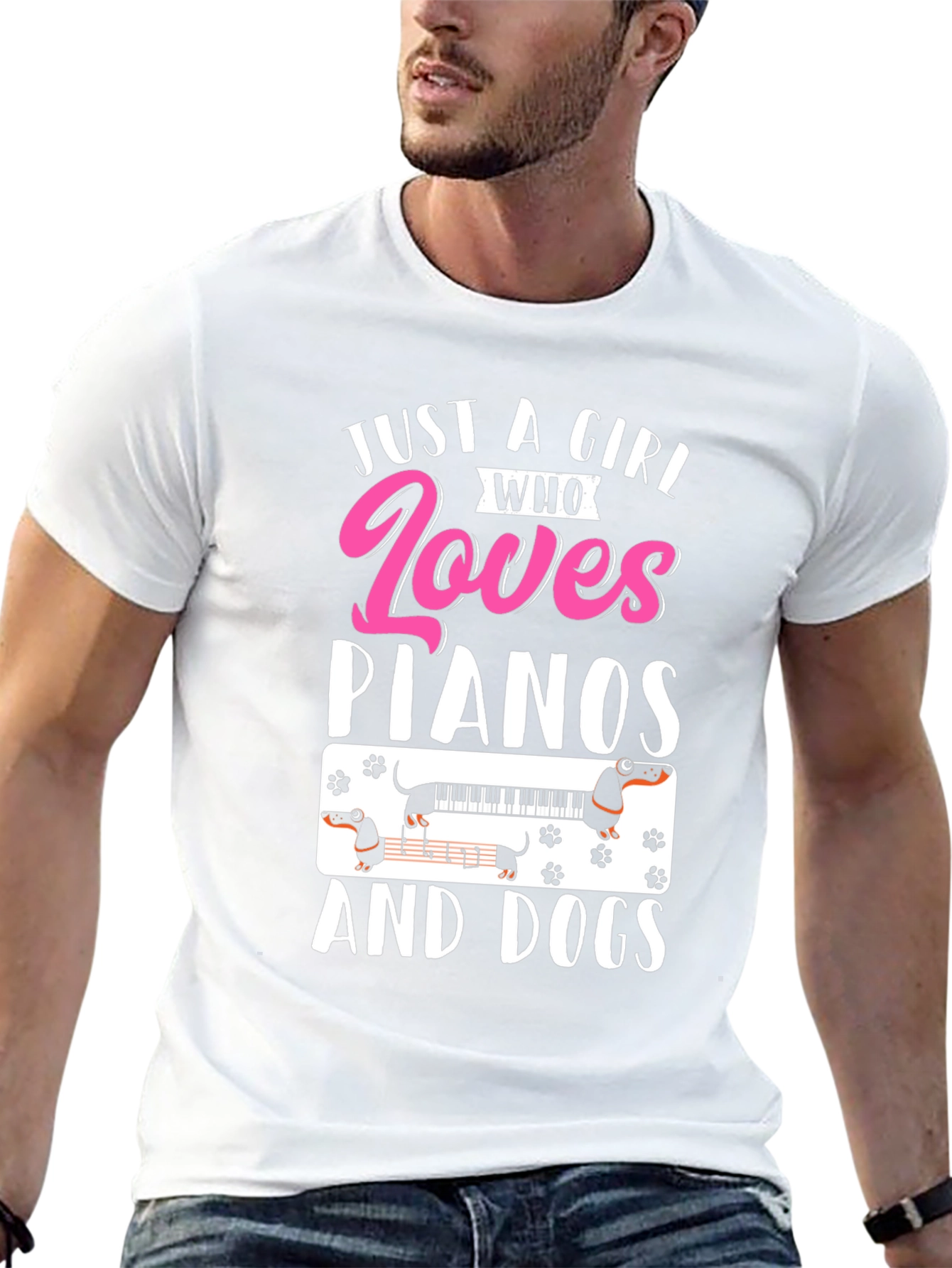 Just A Girl Who Loves Pianos And Dogs T-Shirt