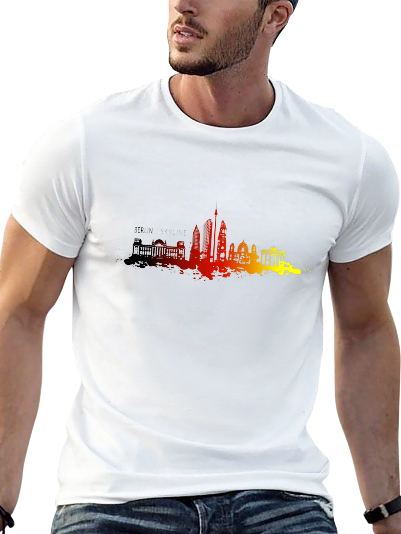 Berlin Skyline Mens Black Graphic Tee