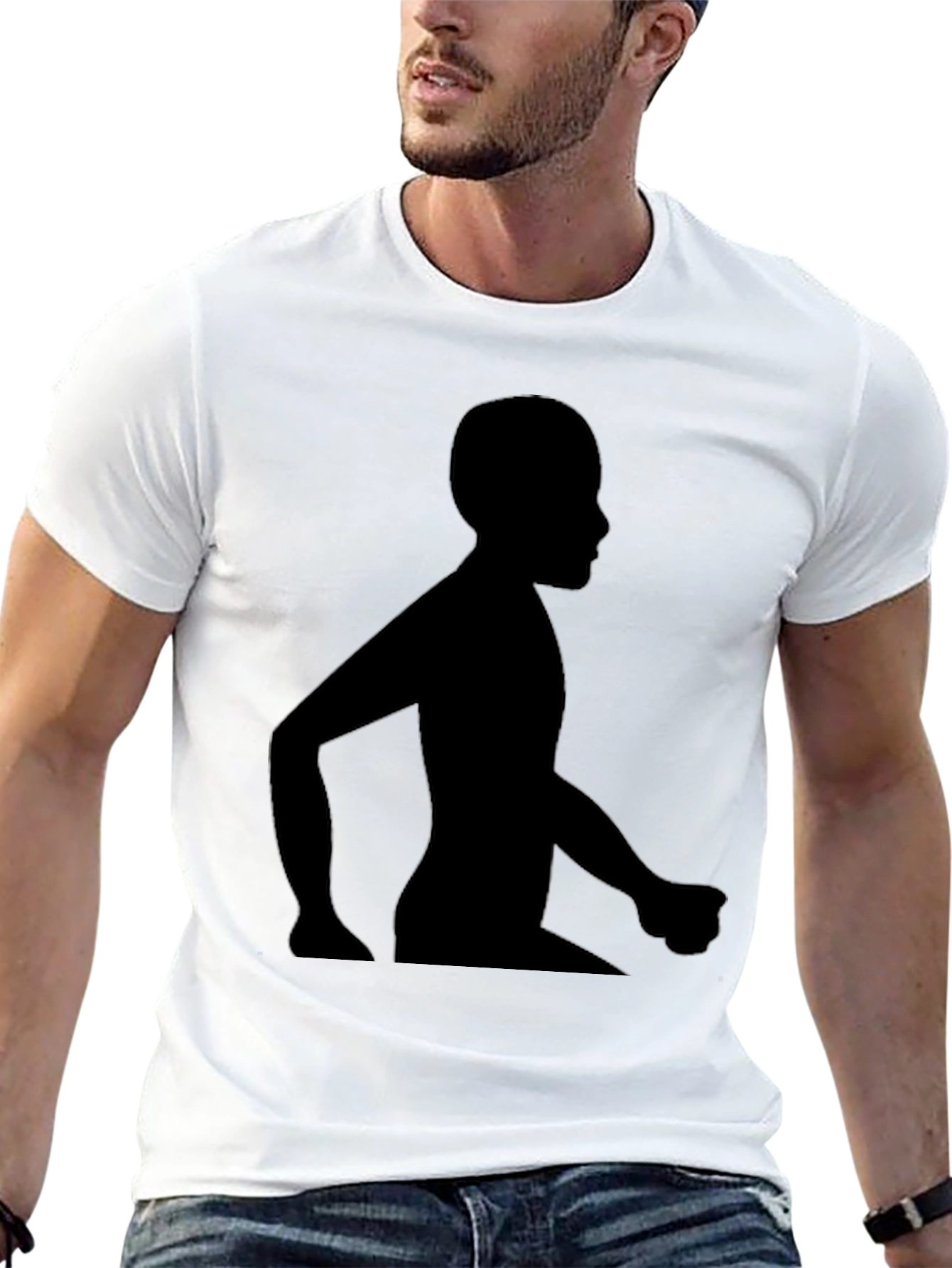 Silhouette Graphic Tee - Casual Black T-Shirt