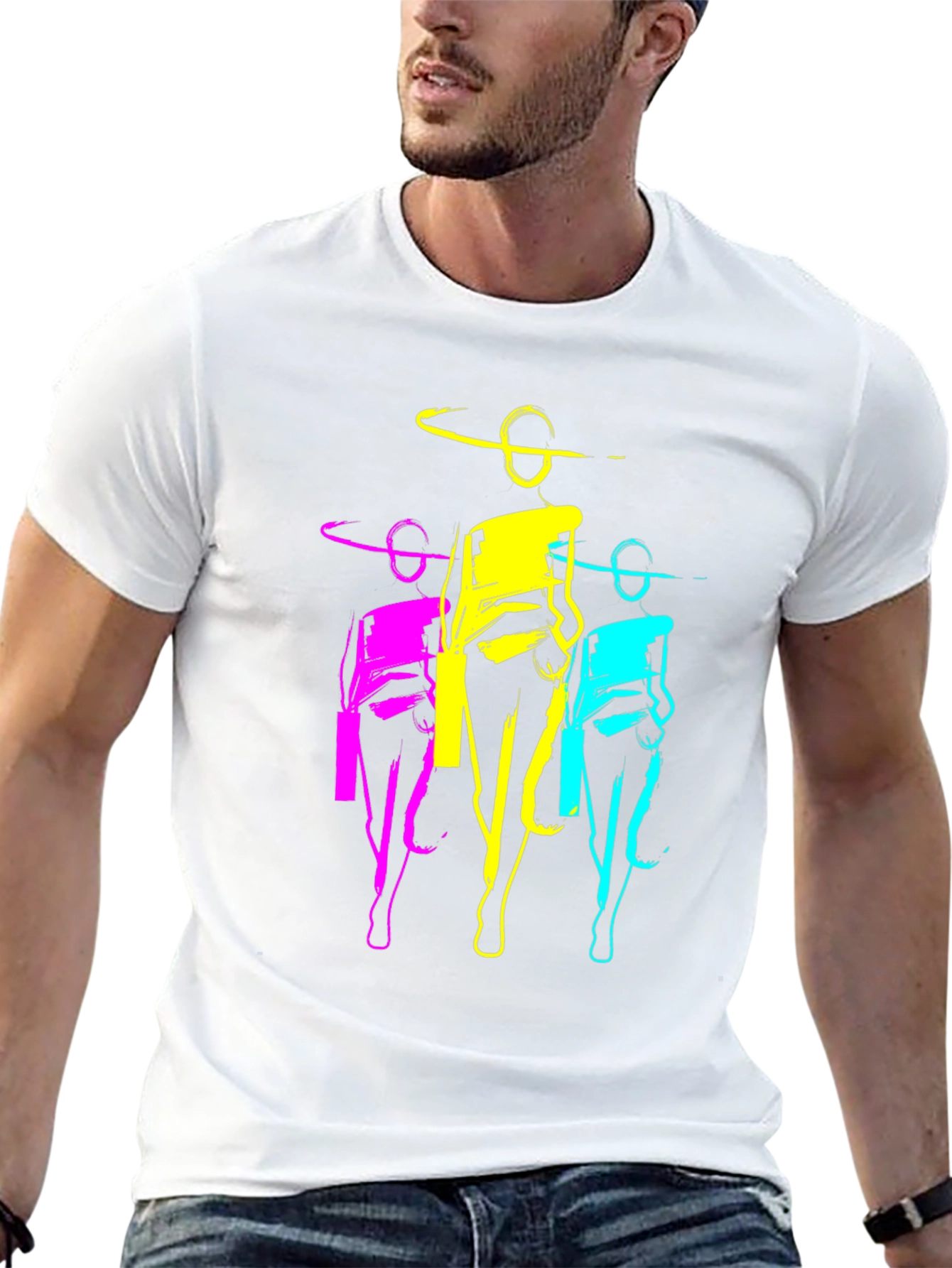 Pop Art Women Graphic T-Shirt - Black Cotton Tee