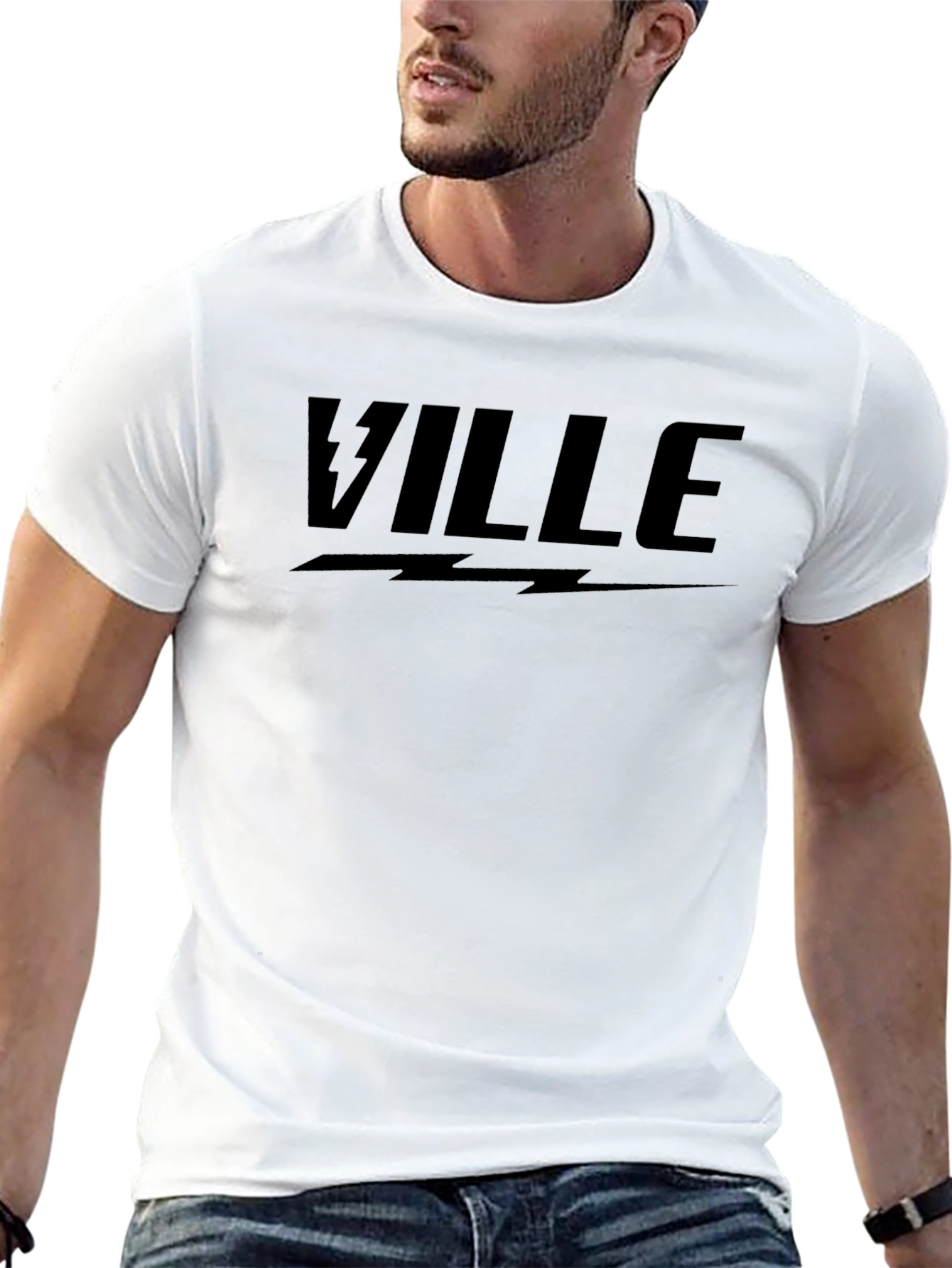 Ville Lightning Bolt Graphic T-Shirt - Black